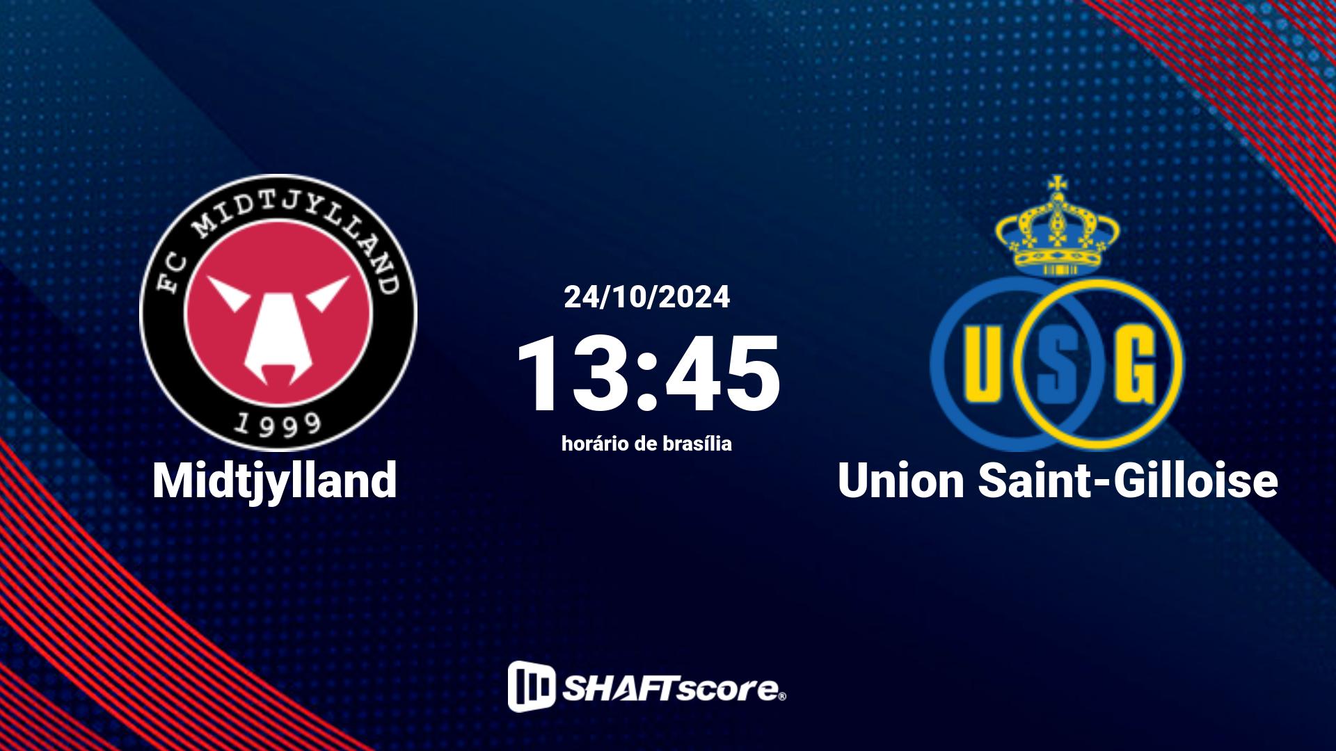 Estatísticas do jogo Midtjylland vs Union Saint-Gilloise 24.10 13:45