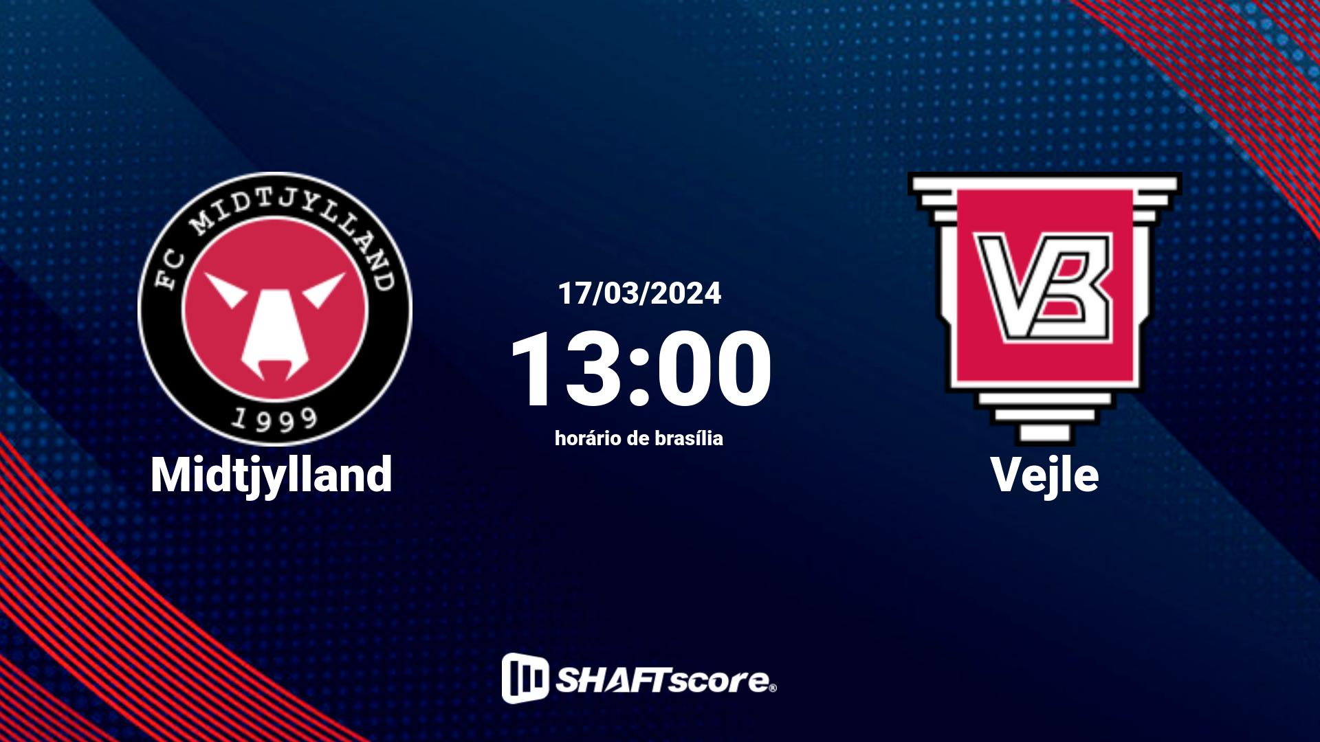 Estatísticas do jogo Midtjylland vs Vejle 17.03 13:00