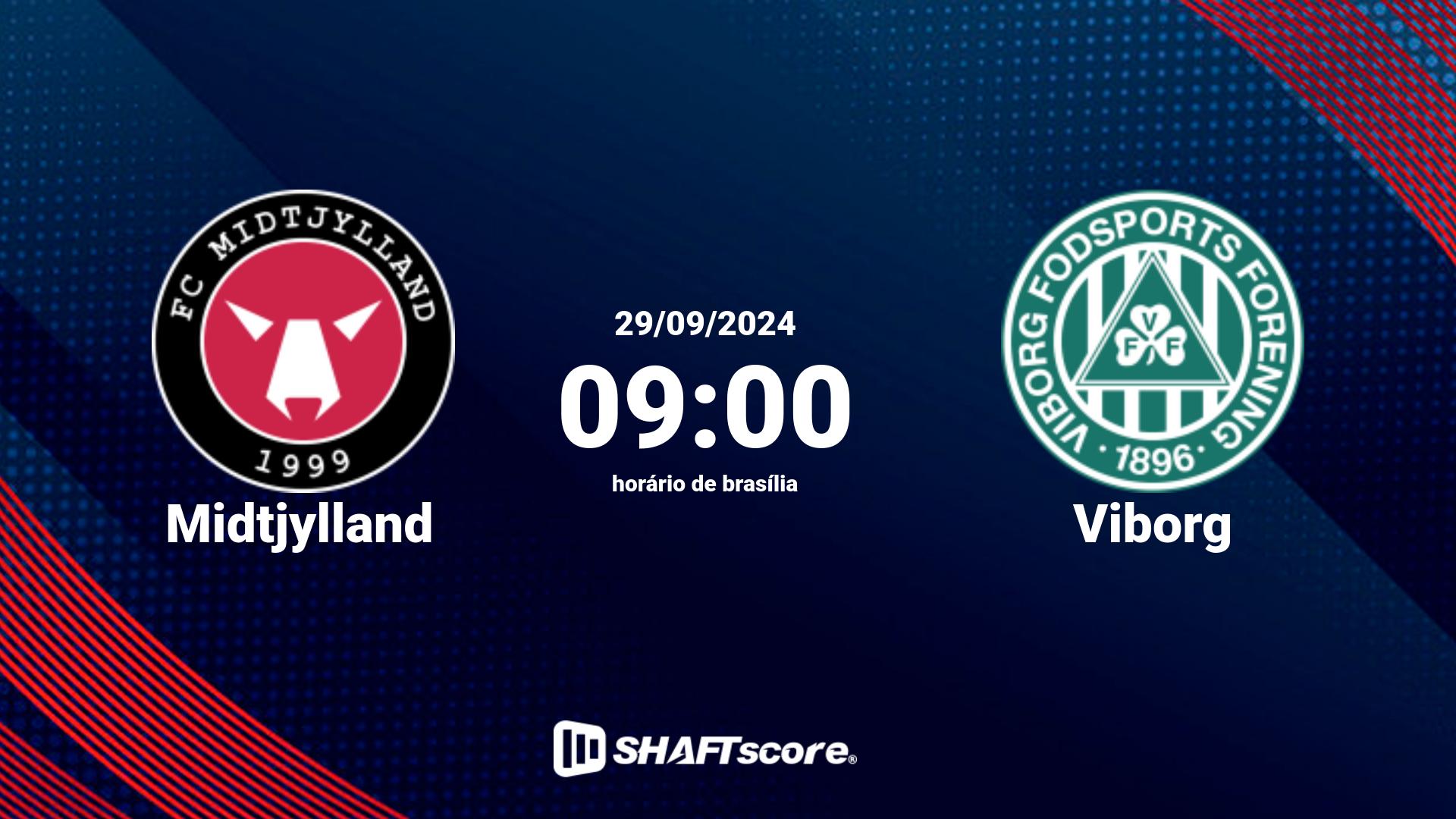 Estatísticas do jogo Midtjylland vs Viborg 29.09 09:00