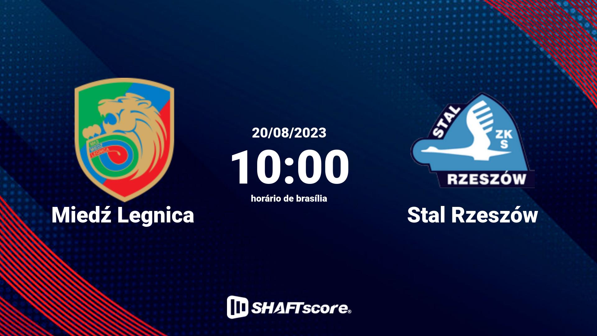 Estatísticas do jogo Miedź Legnica vs Stal Rzeszów 20.08 10:00