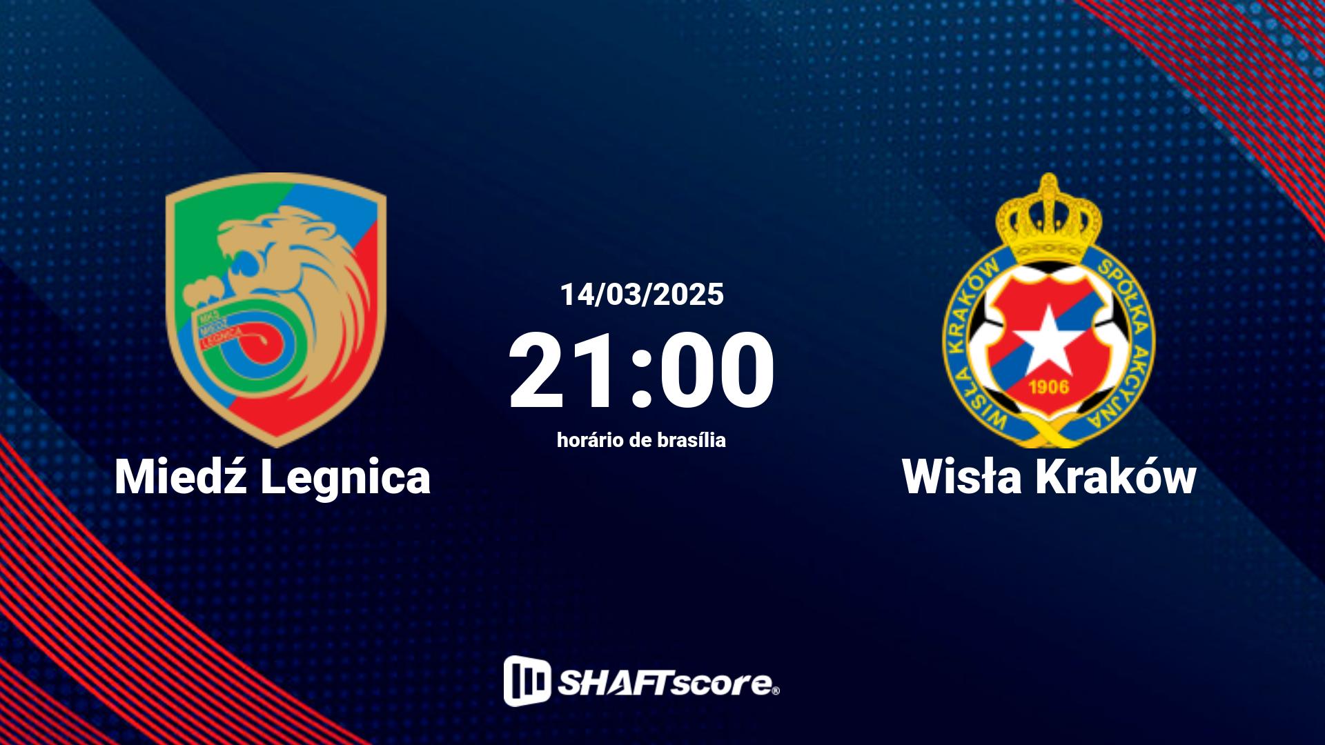 Estatísticas do jogo Miedź Legnica vs Wisła Kraków 14.03 21:00