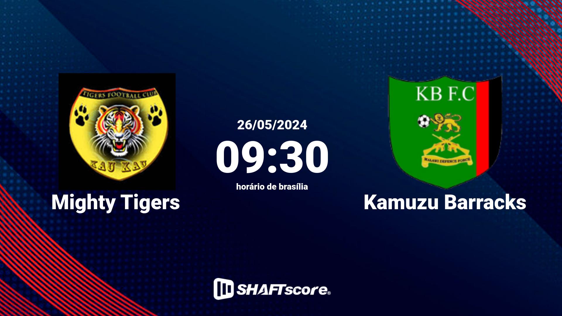 Estatísticas do jogo Mighty Tigers vs Kamuzu Barracks 26.05 09:30