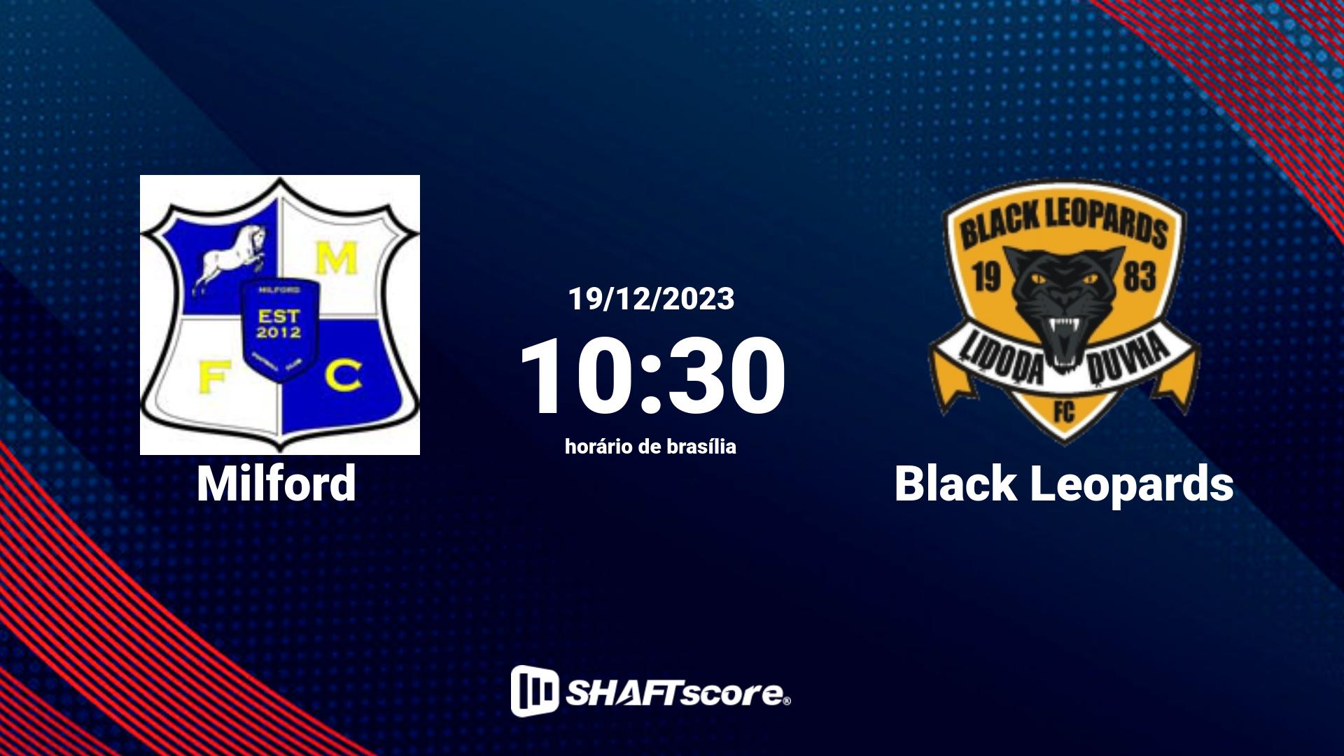 Estatísticas do jogo Milford vs Black Leopards 19.12 10:30