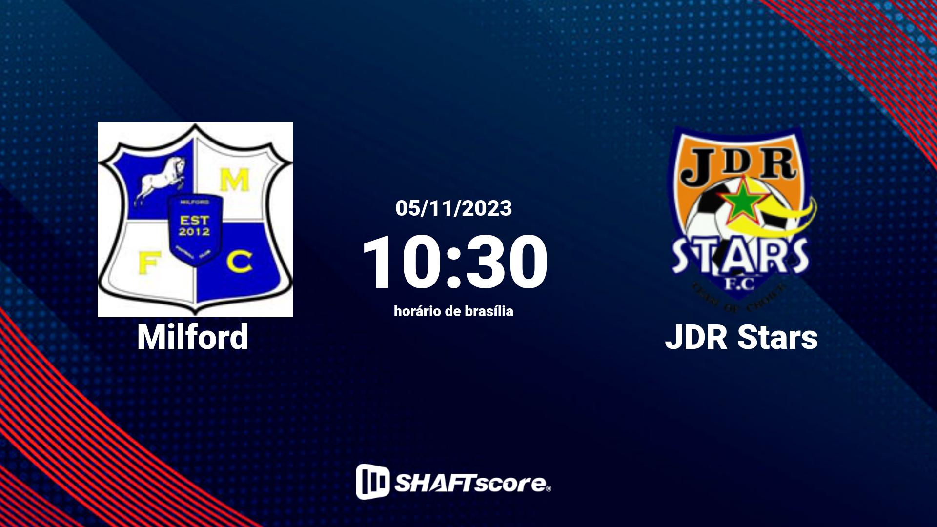 Estatísticas do jogo Milford vs JDR Stars 05.11 10:30