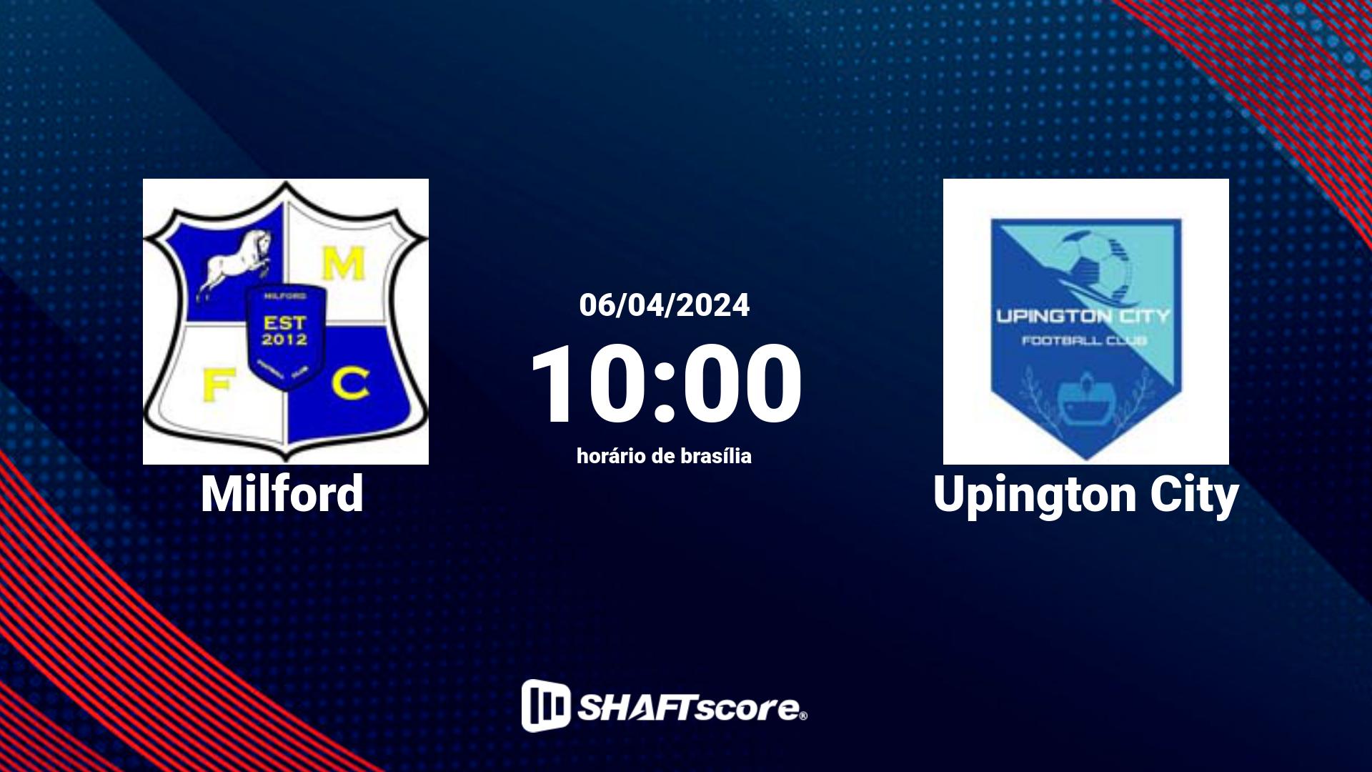 Estatísticas do jogo Milford vs Upington City 06.04 10:00