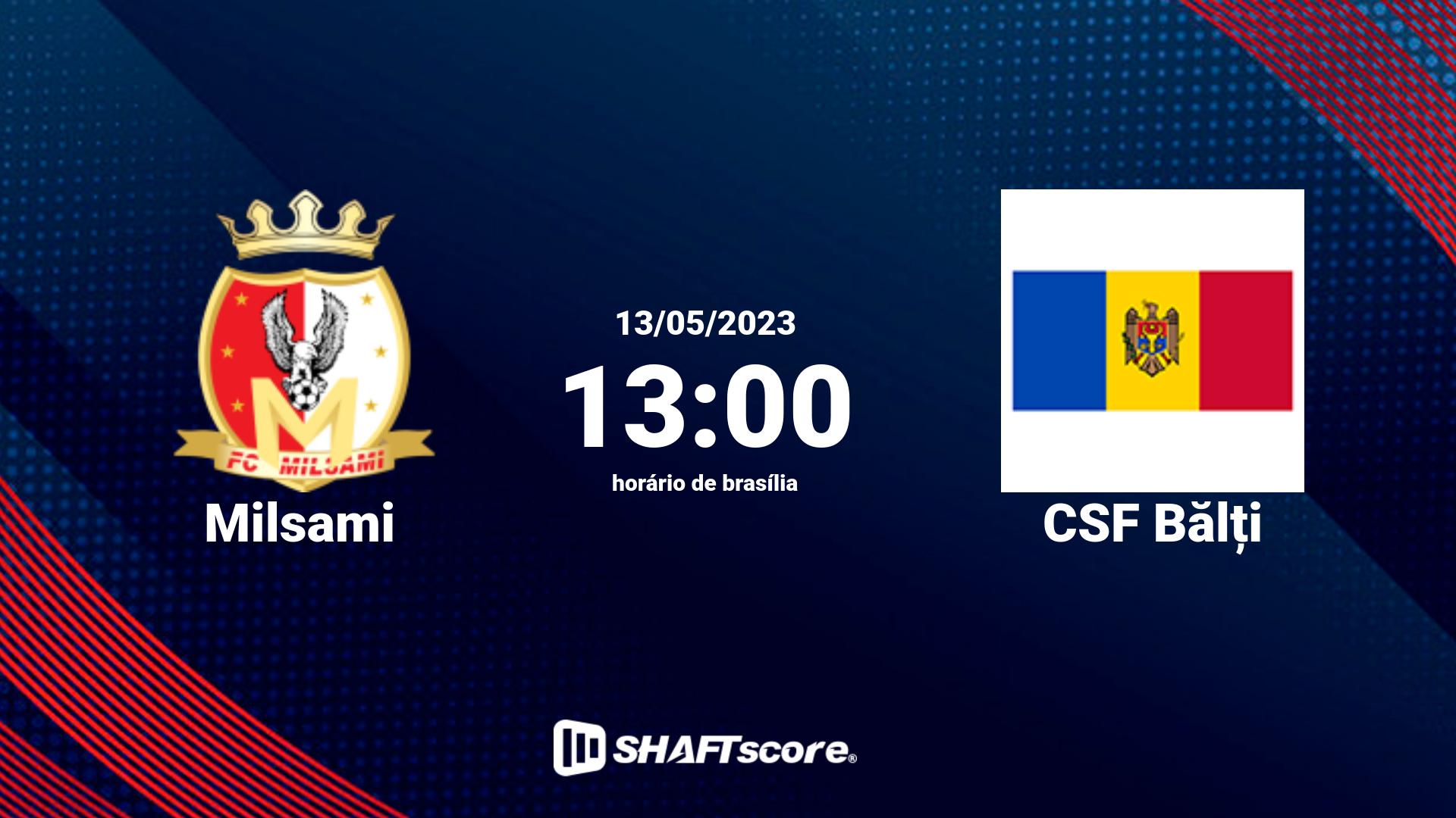 Estatísticas do jogo Milsami vs CSF Bălți 13.05 13:00