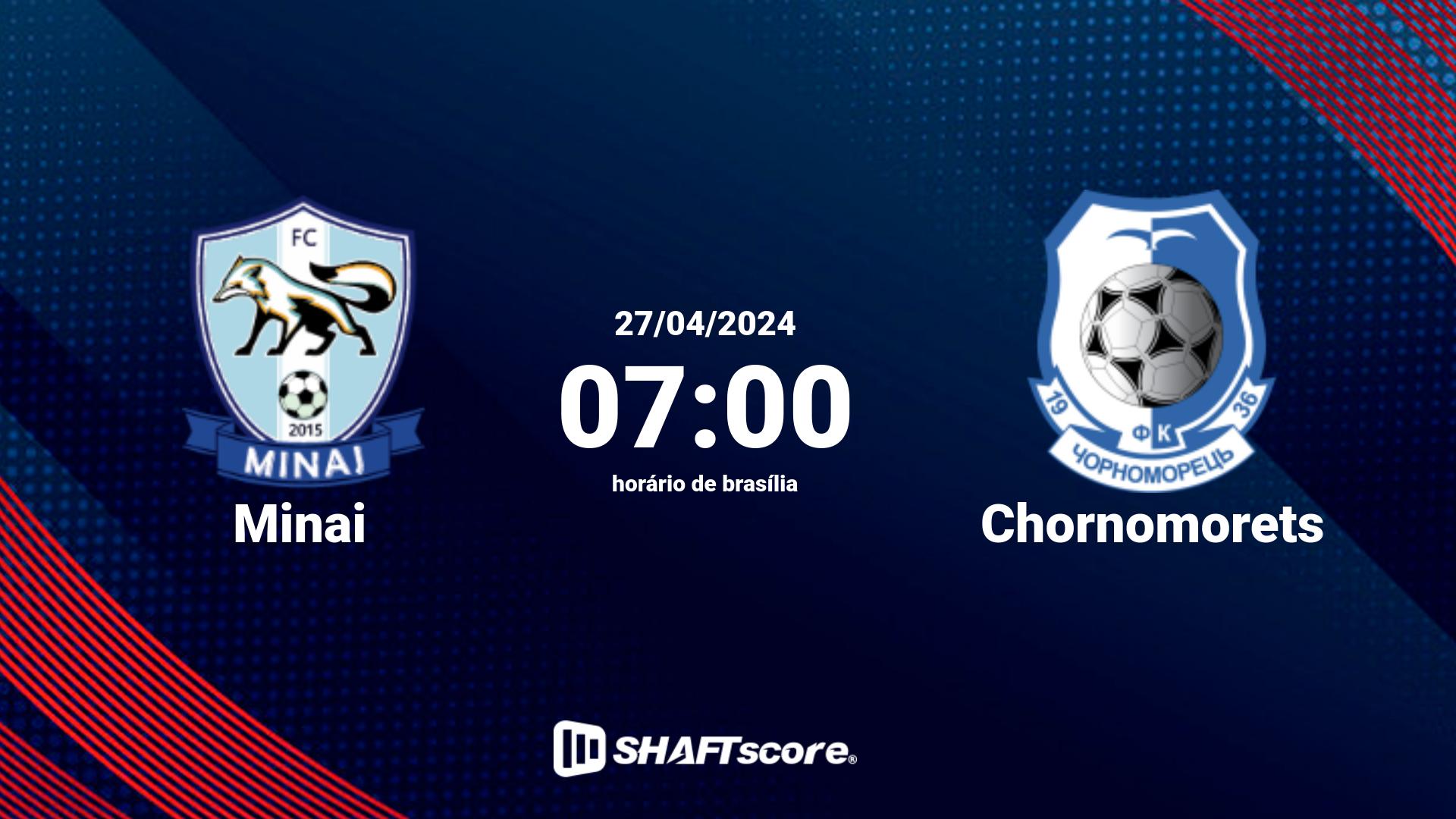 Estatísticas do jogo Minai vs Chornomorets 27.04 07:00