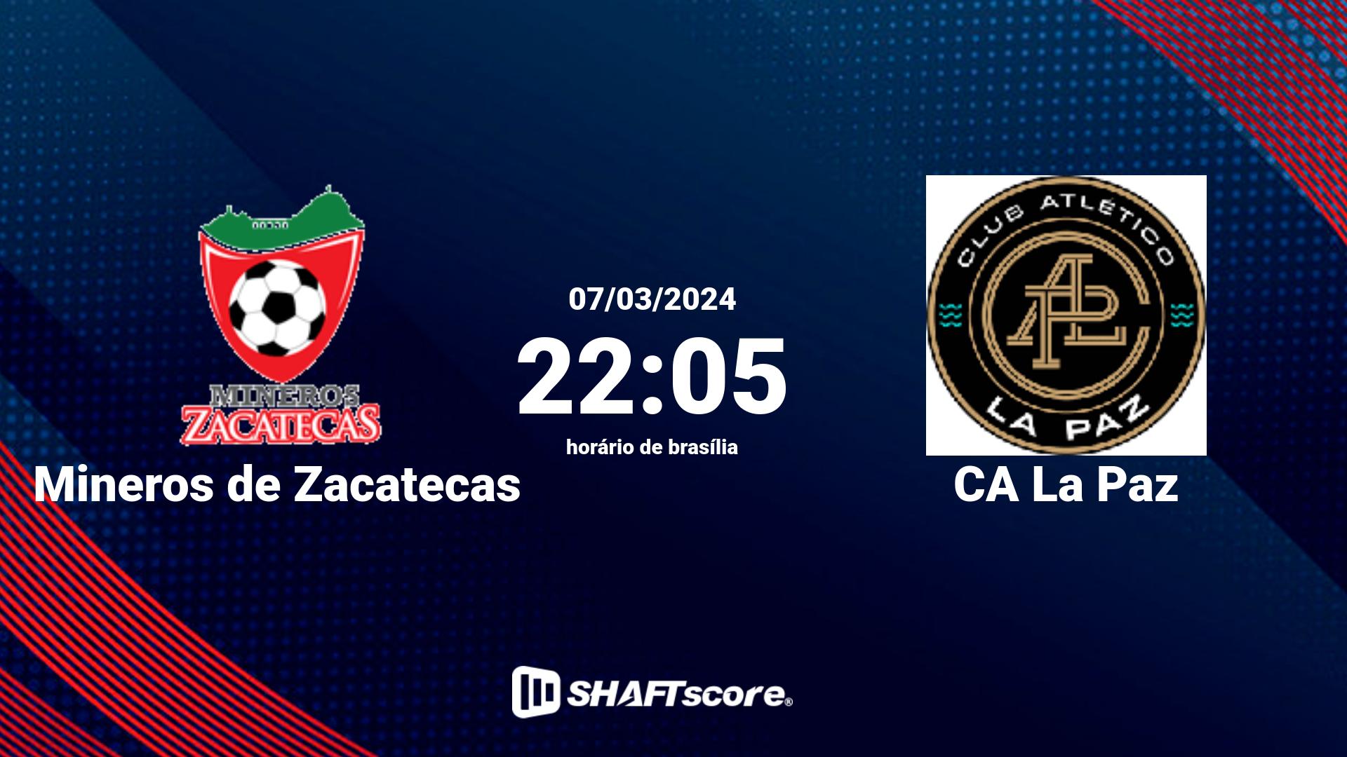 Estatísticas do jogo Mineros de Zacatecas vs CA La Paz 07.03 22:05