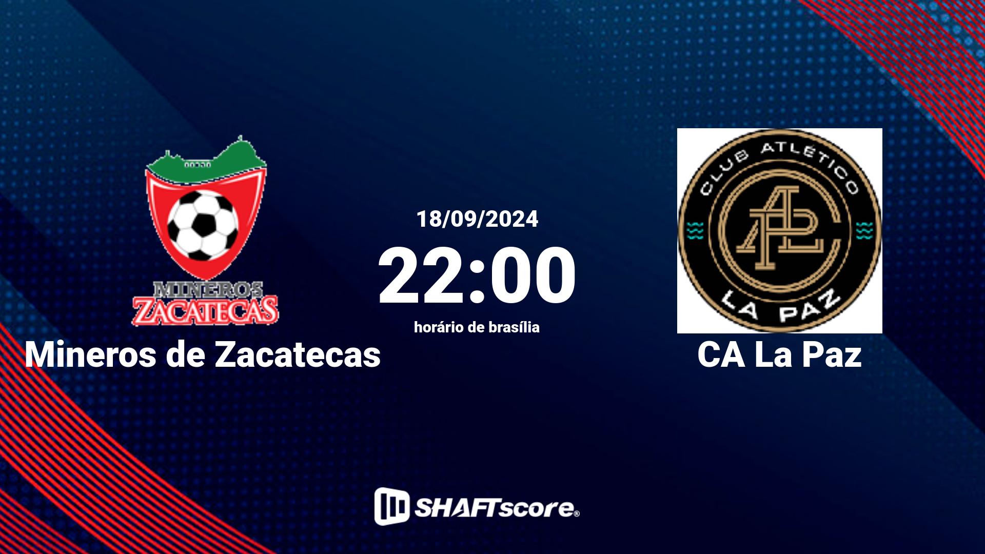 Estatísticas do jogo Mineros de Zacatecas vs CA La Paz 18.09 22:00