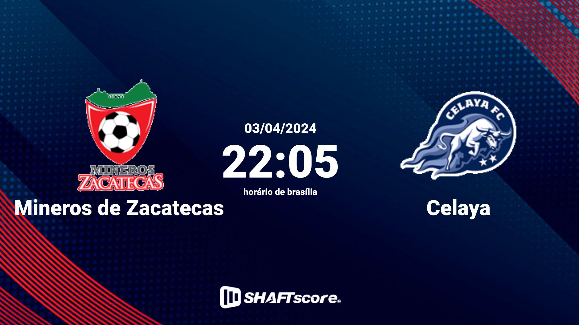 Estatísticas do jogo Mineros de Zacatecas vs Celaya 03.04 22:05