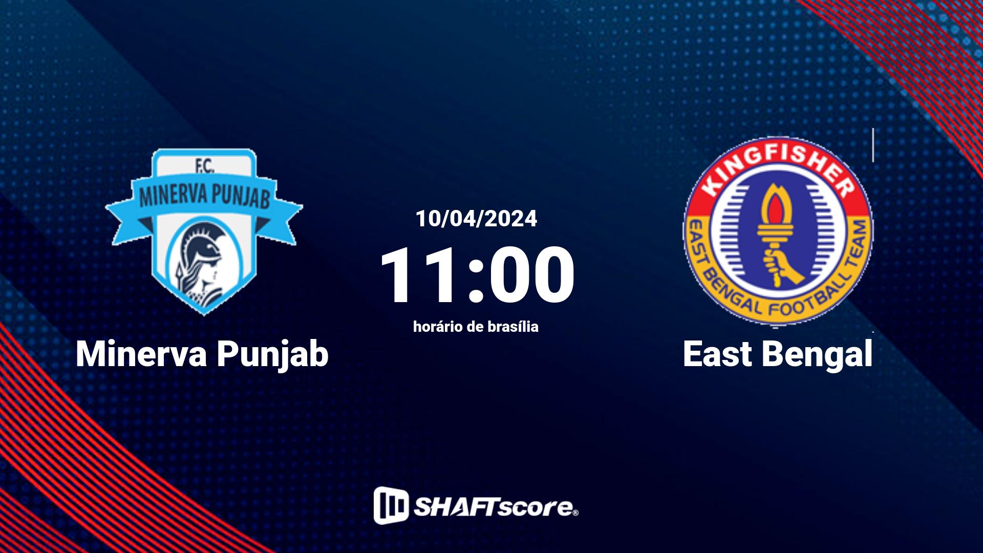 Estatísticas do jogo Minerva Punjab vs East Bengal 10.04 11:00