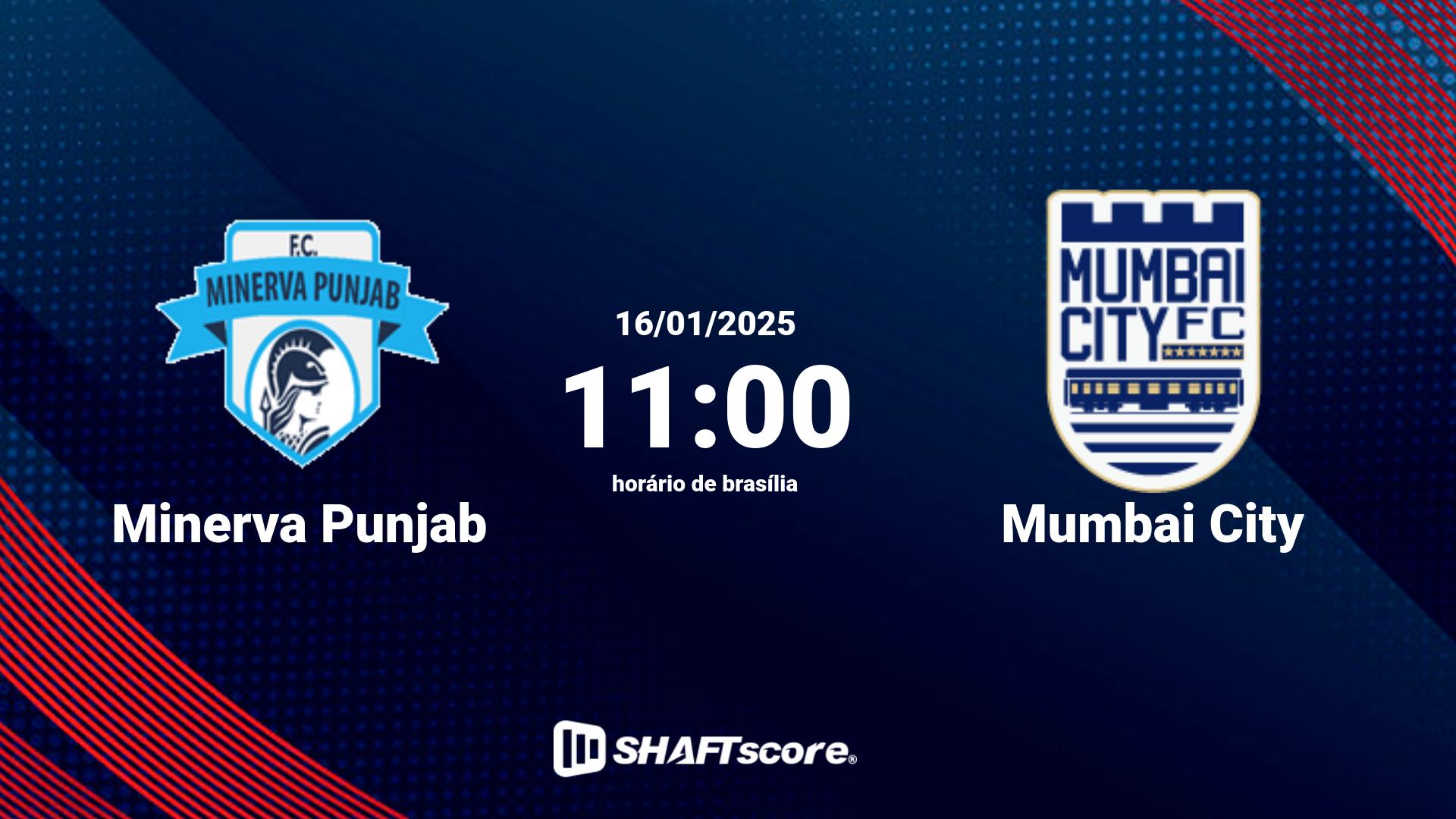 Estatísticas do jogo Minerva Punjab vs Mumbai City 16.01 11:00