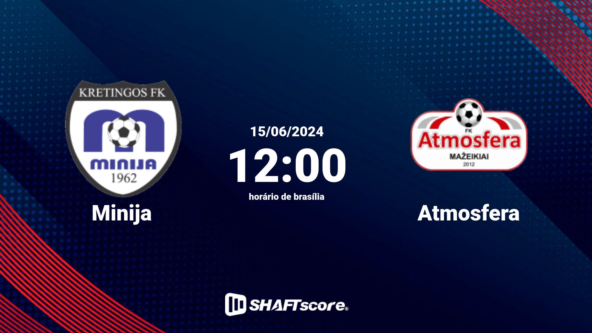 Estatísticas do jogo Minija vs Atmosfera 15.06 12:00