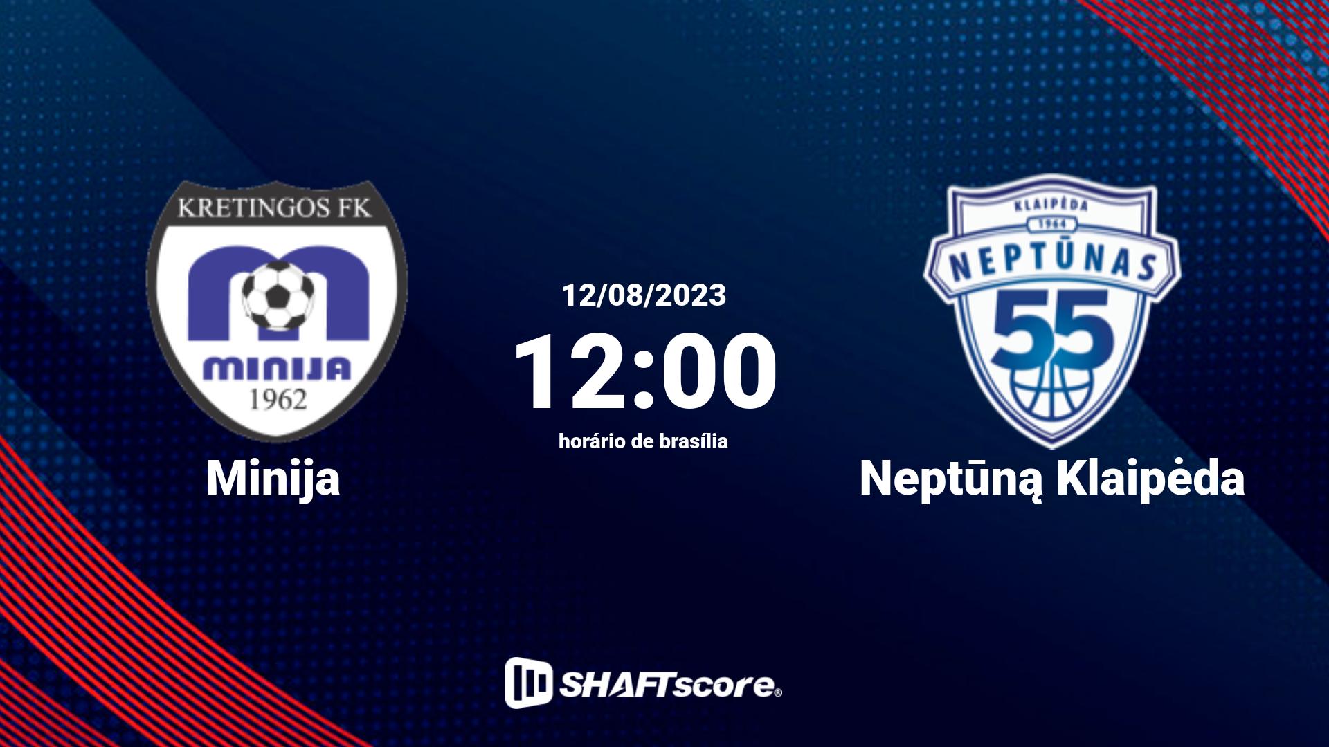 Estatísticas do jogo Minija vs Neptūną Klaipėda 12.08 12:00