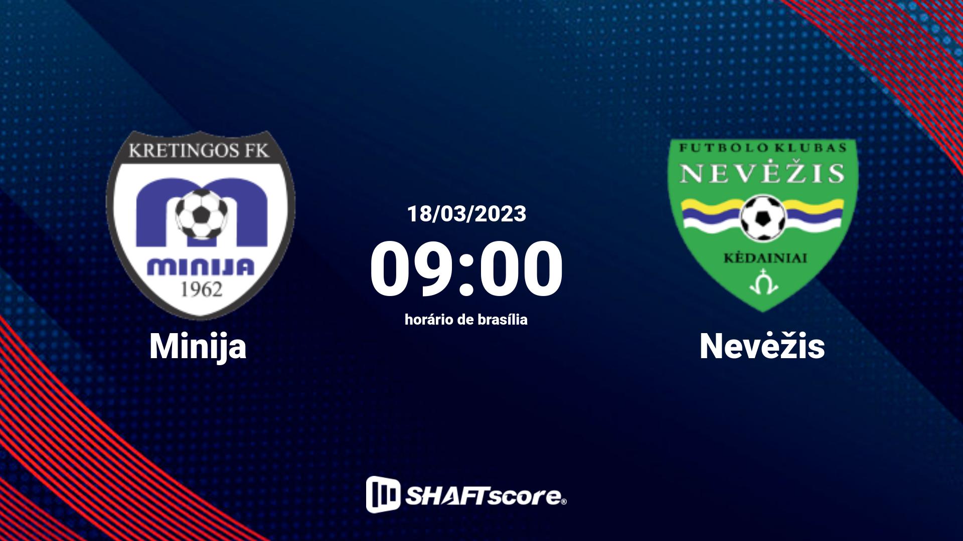 Estatísticas do jogo Minija vs Nevėžis 18.03 09:00