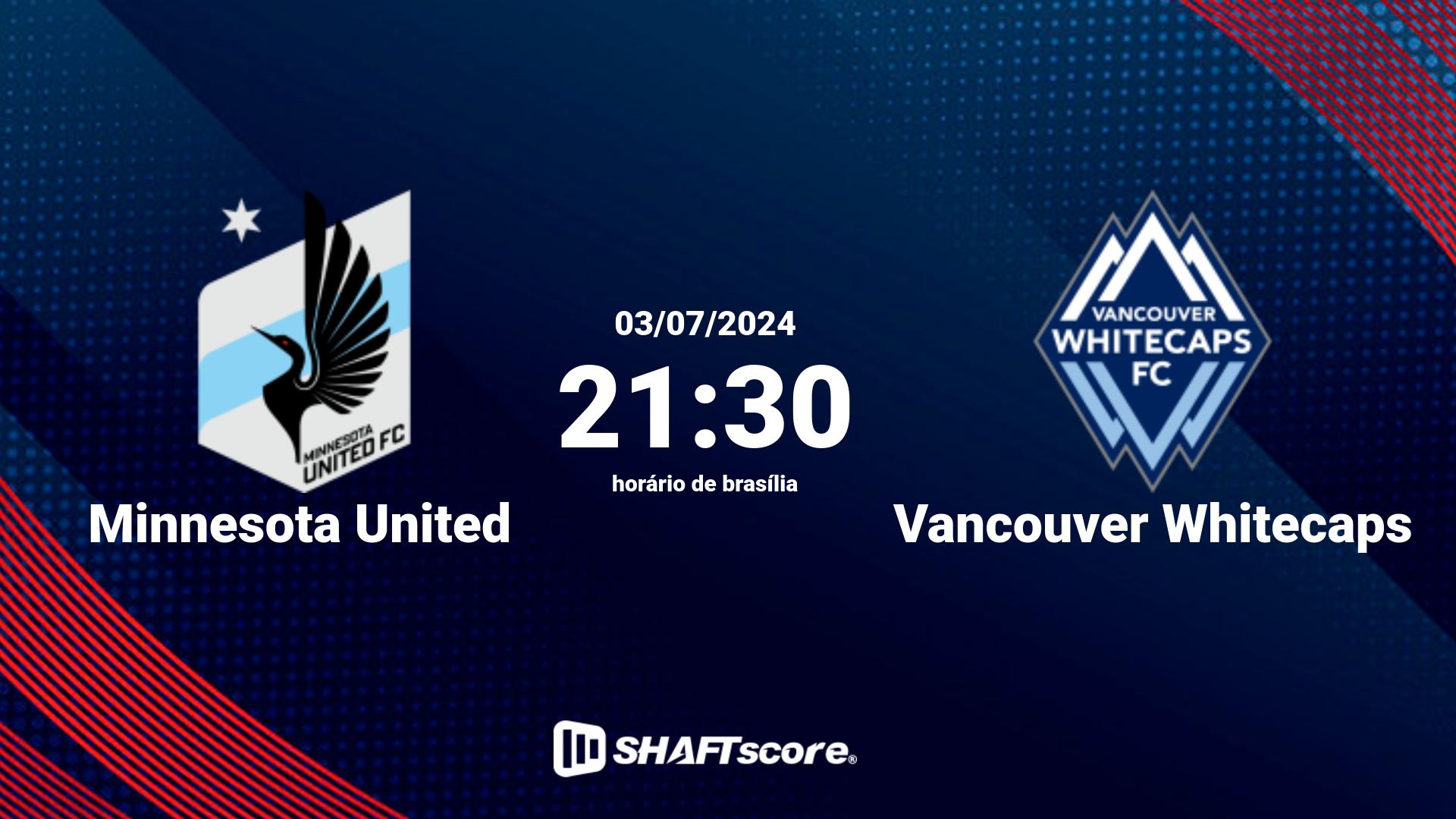 Estatísticas do jogo Minnesota United vs Vancouver Whitecaps 03.07 21:30