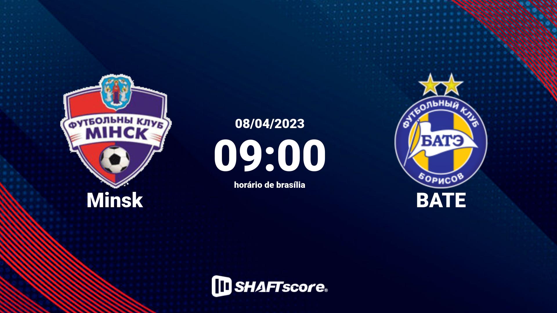 Estatísticas do jogo Minsk vs BATE 08.04 09:00