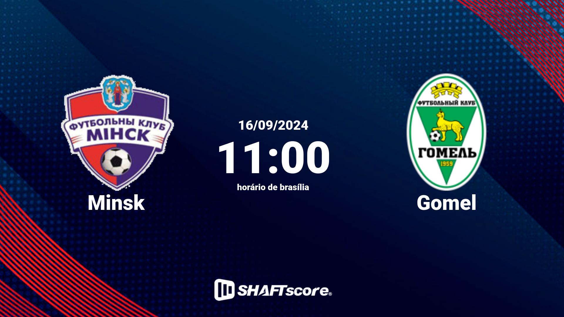 Estatísticas do jogo Minsk vs Gomel 16.09 11:00