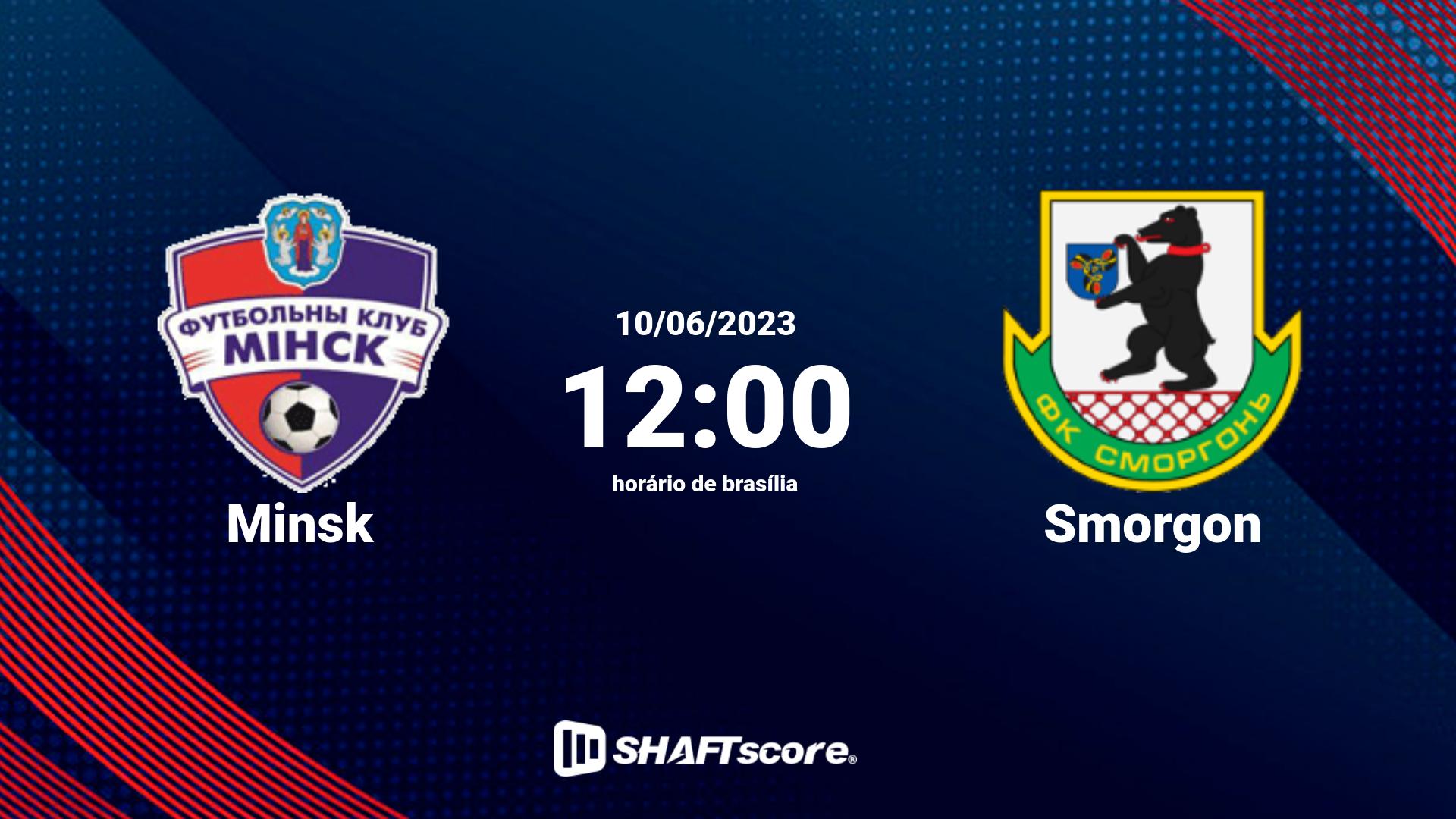 Estatísticas do jogo Minsk vs Smorgon 10.06 12:00