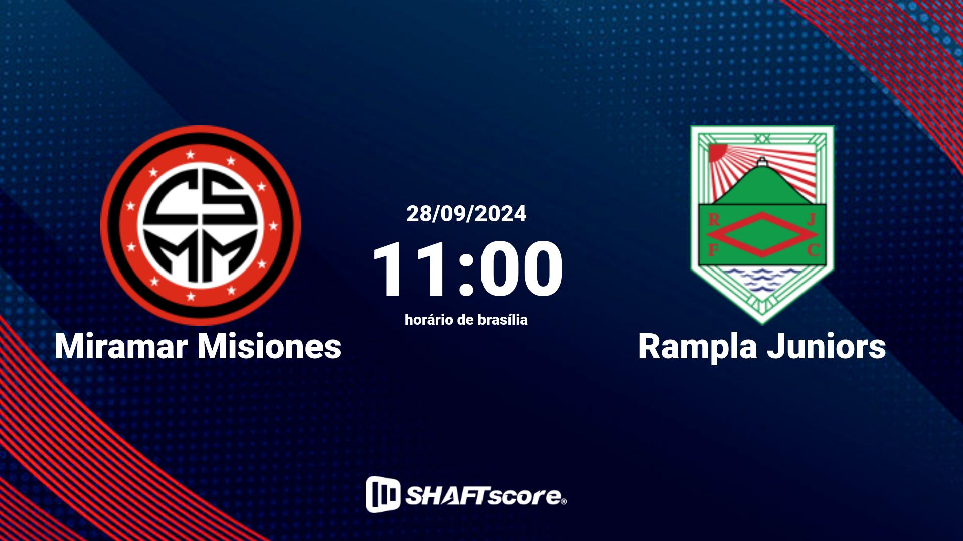 Estatísticas do jogo Miramar Misiones vs Rampla Juniors 28.09 11:00