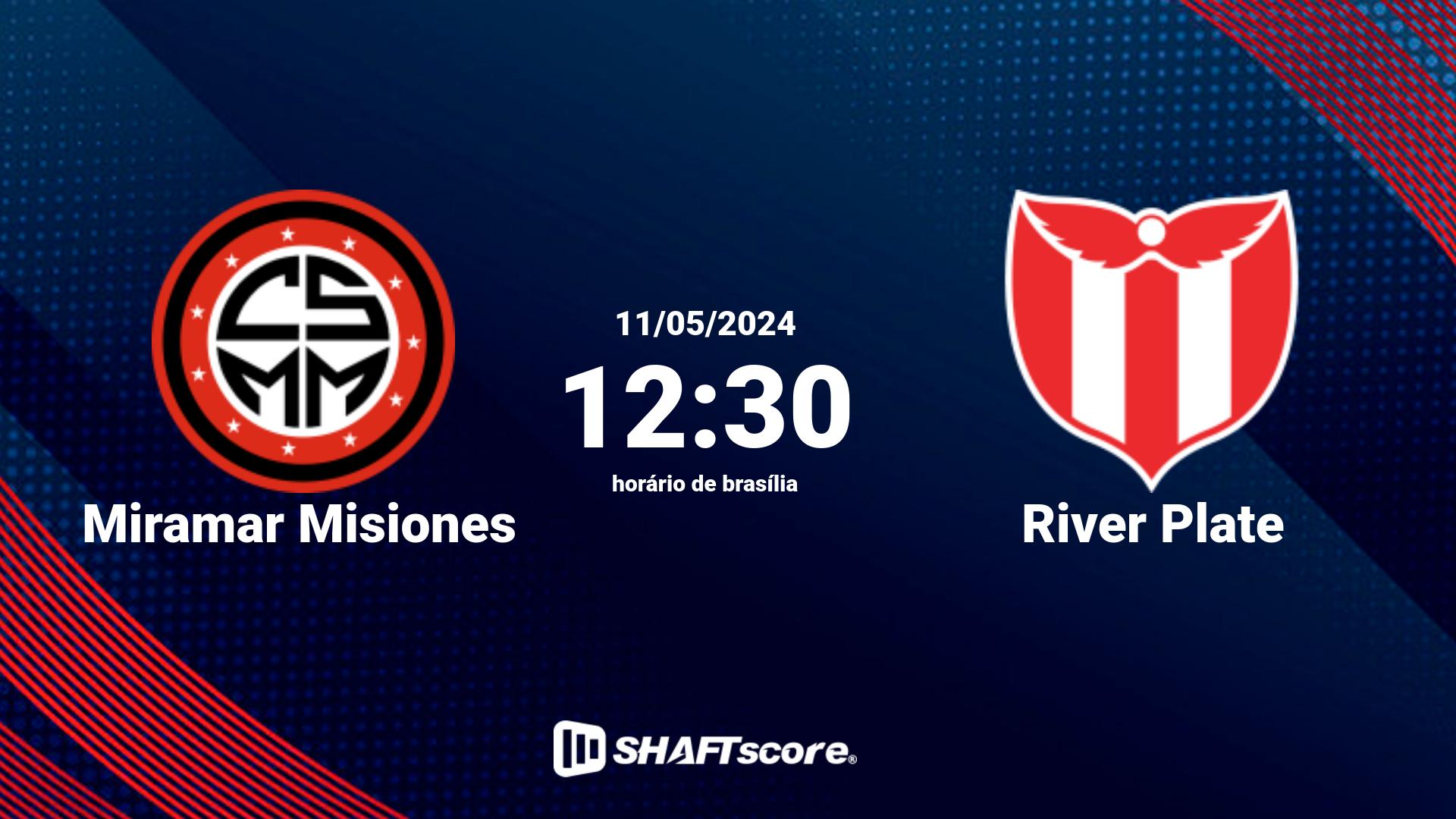 Estatísticas do jogo Miramar Misiones vs River Plate 11.05 12:30