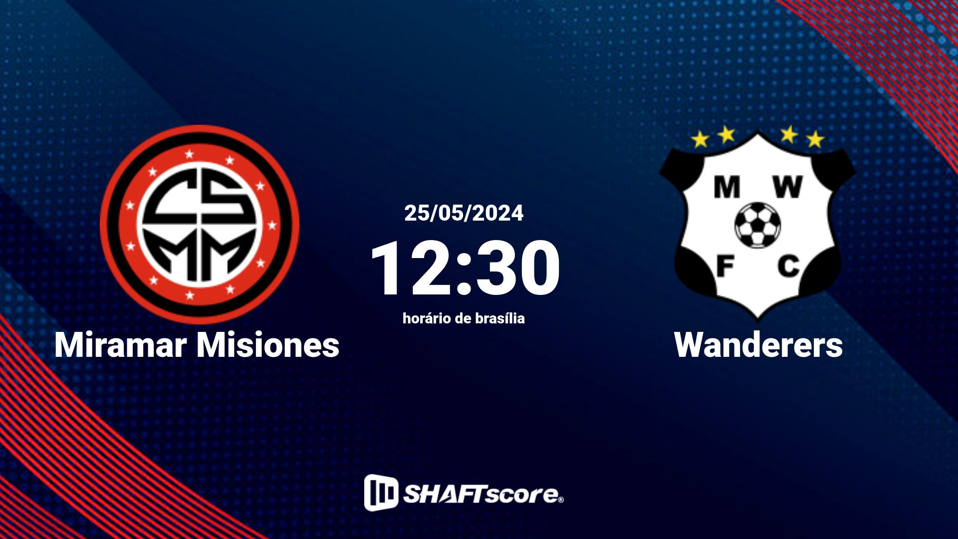 Estatísticas do jogo Miramar Misiones vs Wanderers 25.05 12:30