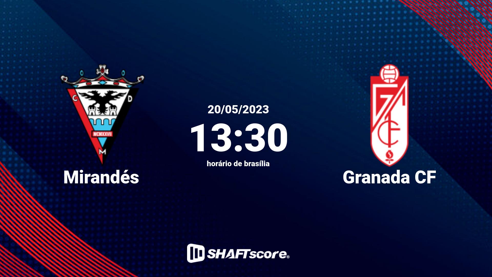 Estatísticas do jogo Mirandés vs Granada CF 20.05 13:30