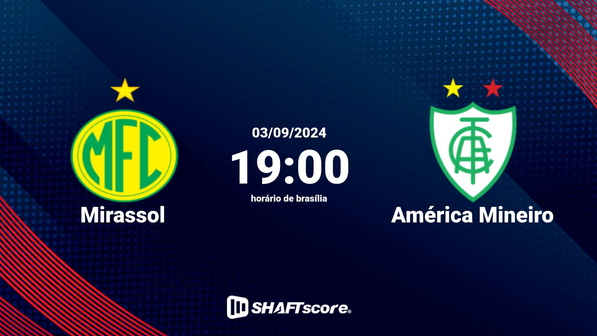 Estatísticas do jogo Mirassol vs América Mineiro 03.09 19:00