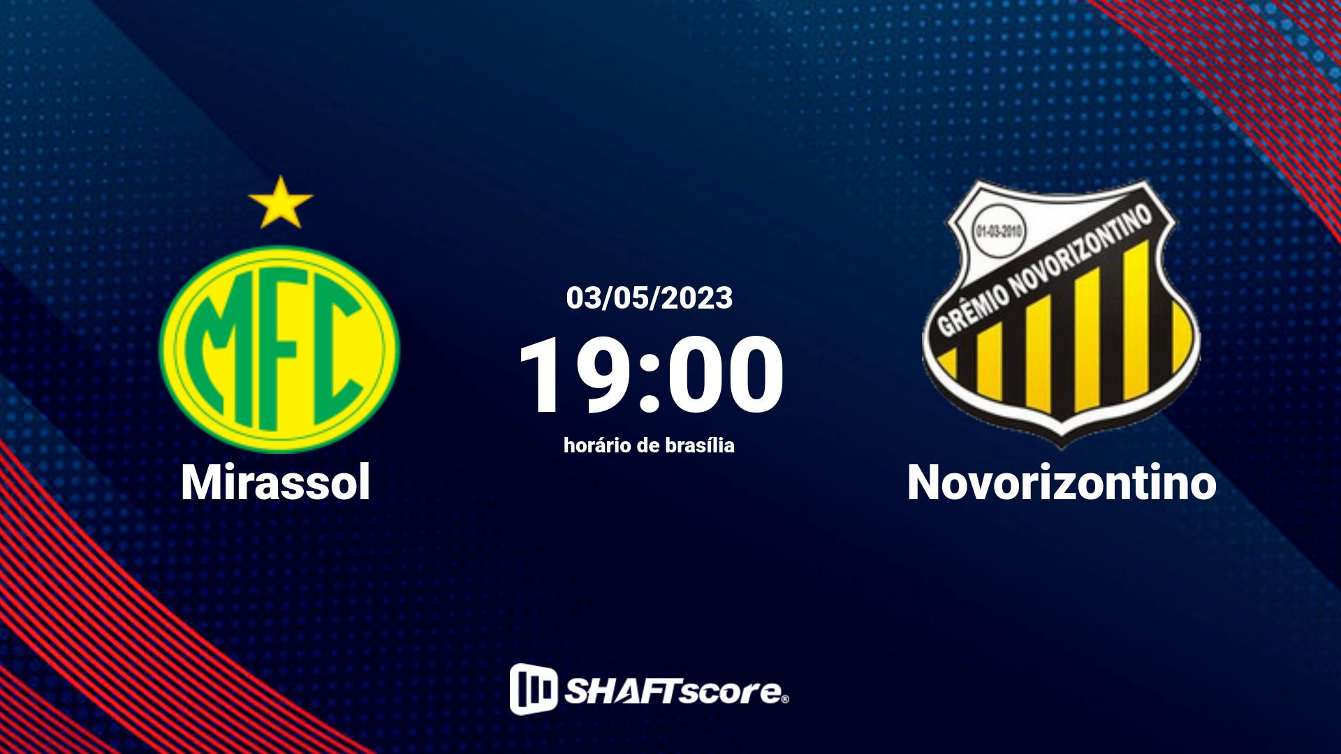 Estatísticas do jogo Mirassol vs Novorizontino 03.05 19:00