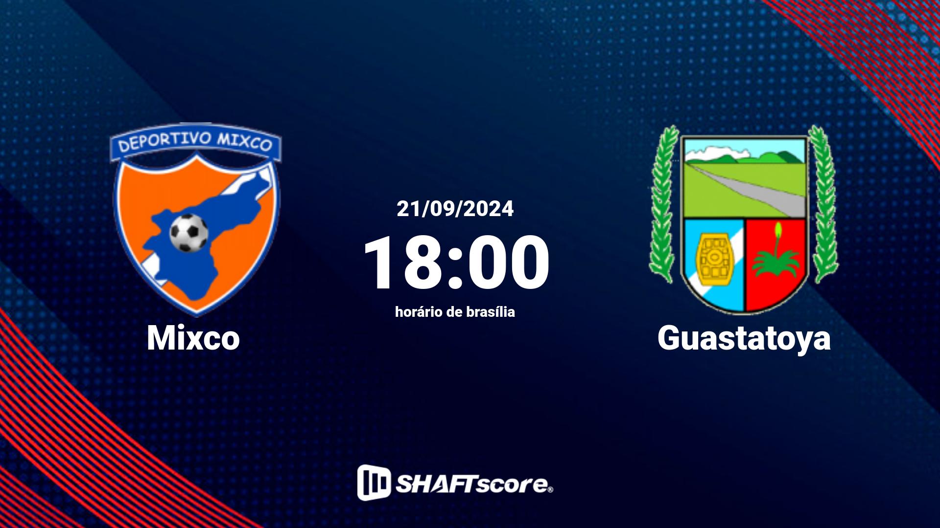 Estatísticas do jogo Mixco vs Guastatoya 21.09 18:00