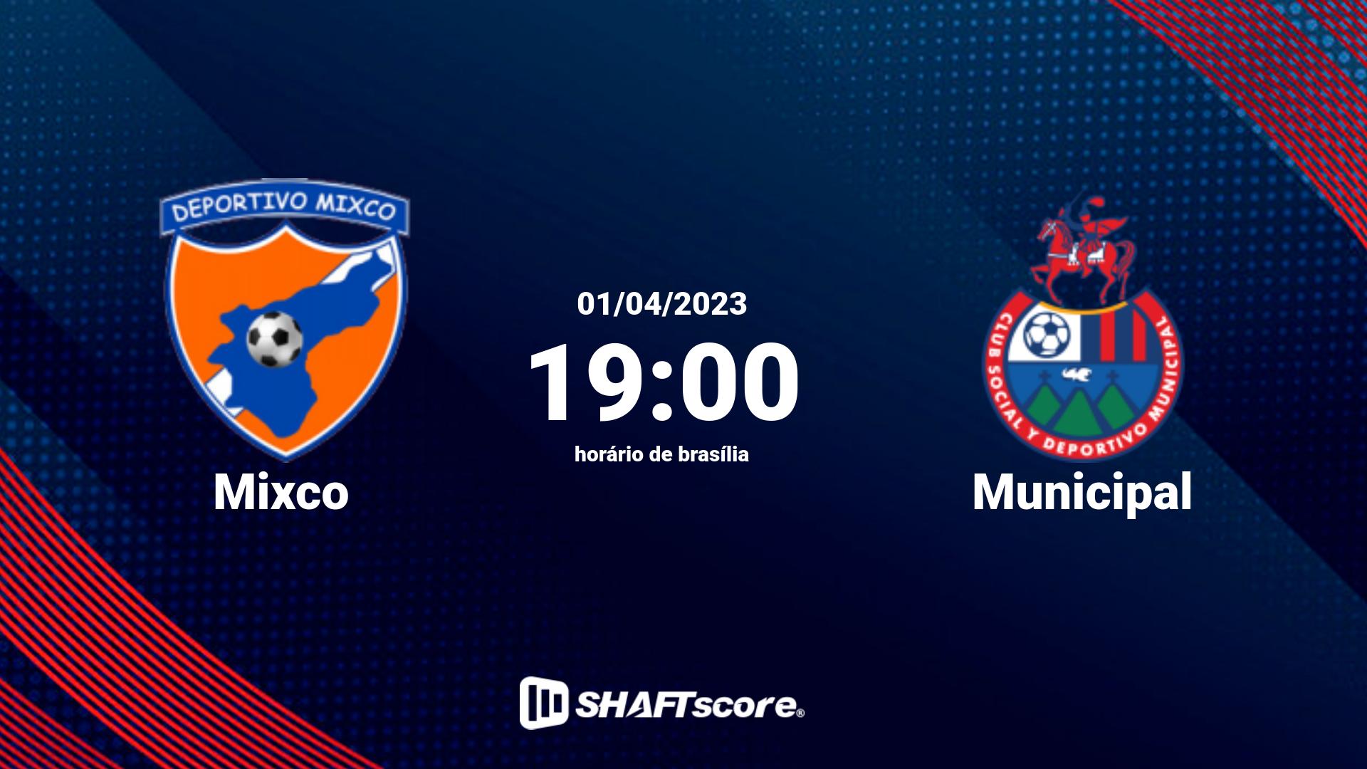 Estatísticas do jogo Mixco vs Municipal 01.04 19:00