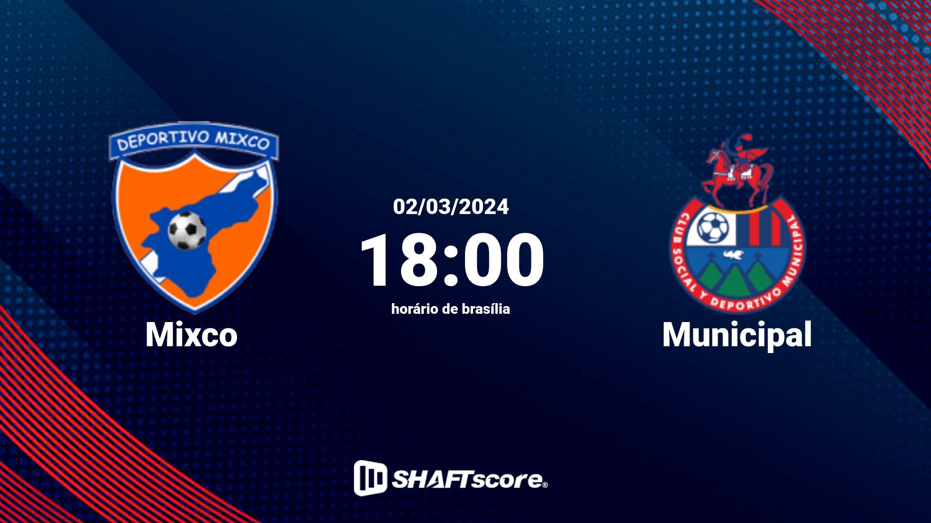 Estatísticas do jogo Mixco vs Municipal 02.03 18:00