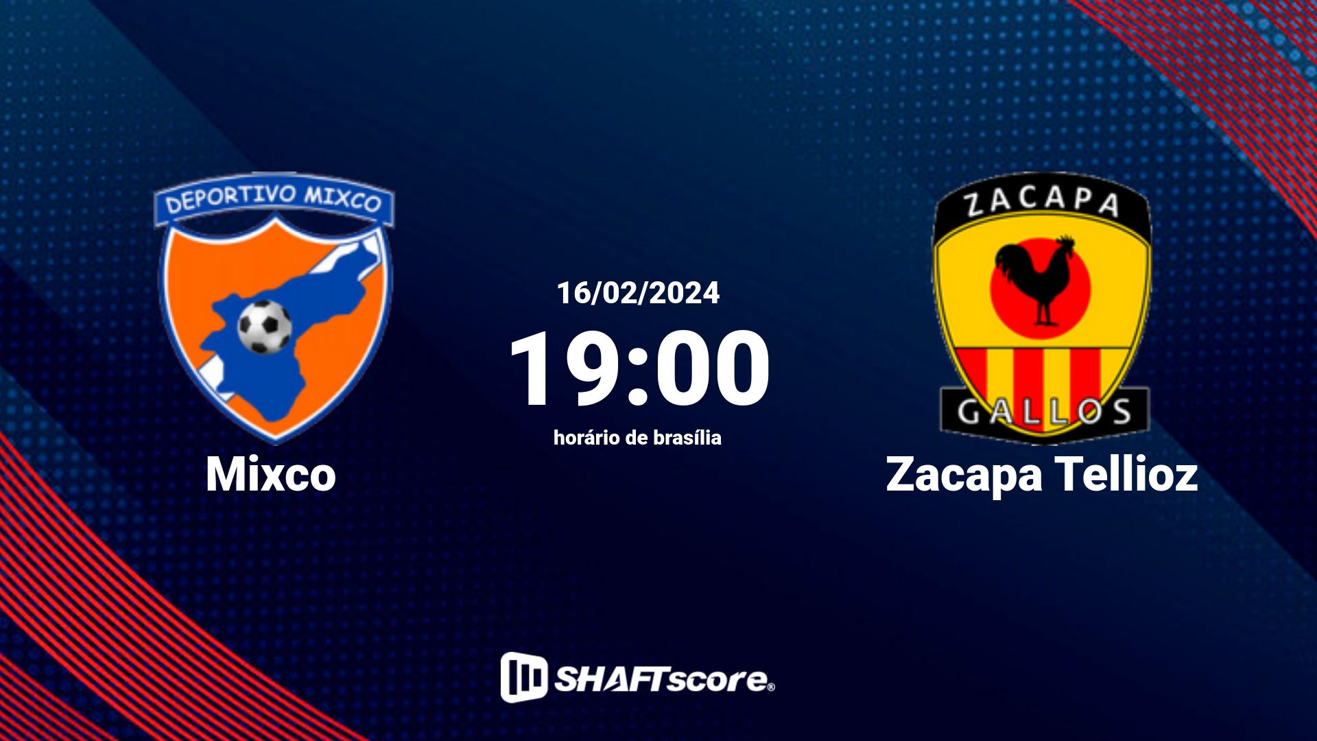 Estatísticas do jogo Mixco vs Zacapa Tellioz 16.02 19:00