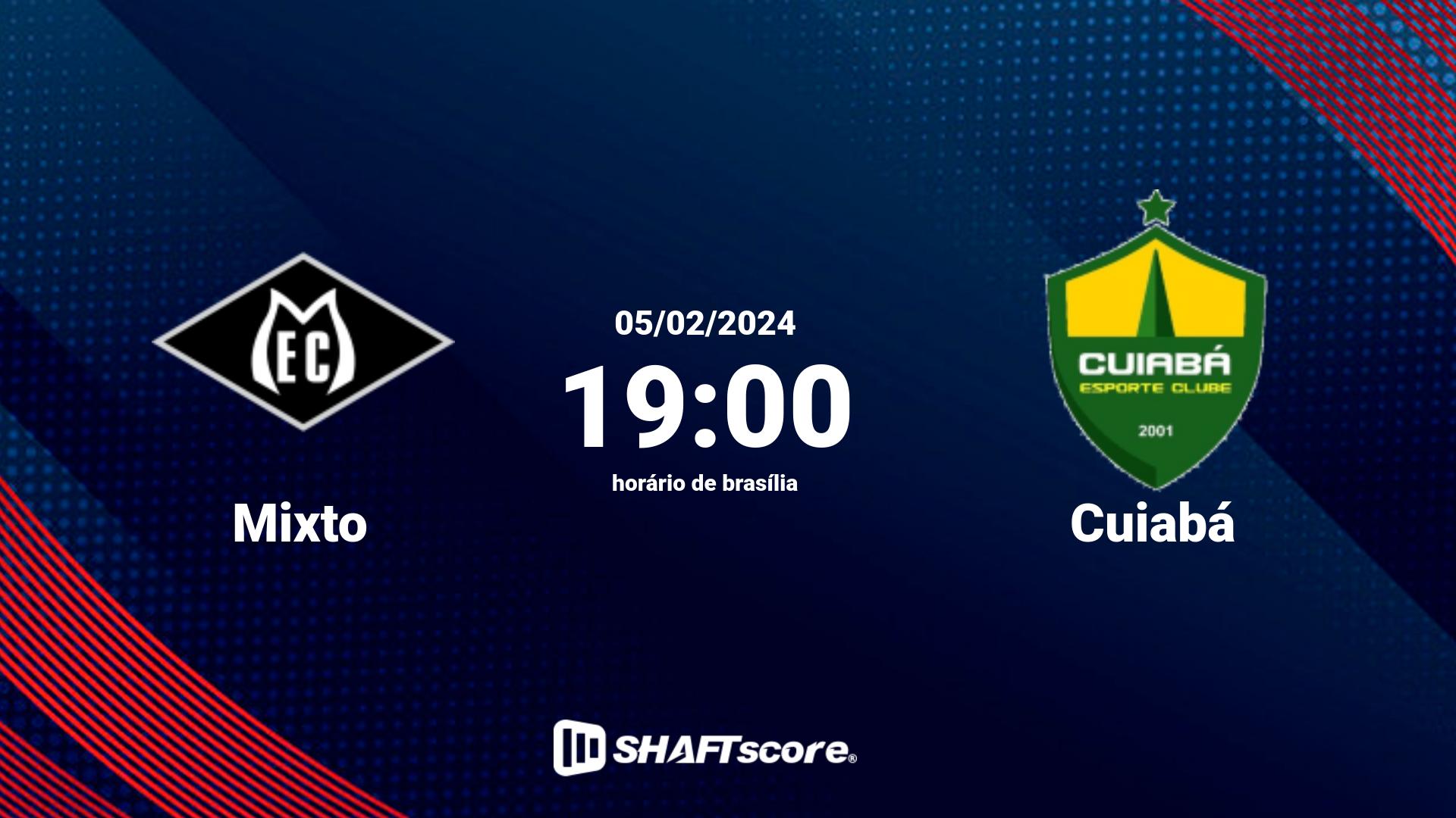 Estatísticas do jogo Mixto vs Cuiabá 05.02 19:00