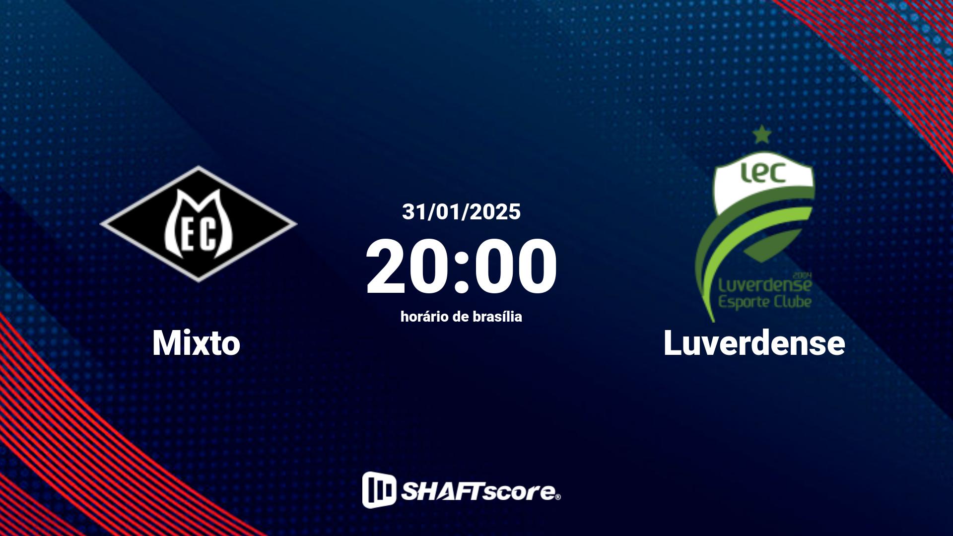 Estatísticas do jogo Mixto vs Luverdense 31.01 20:00