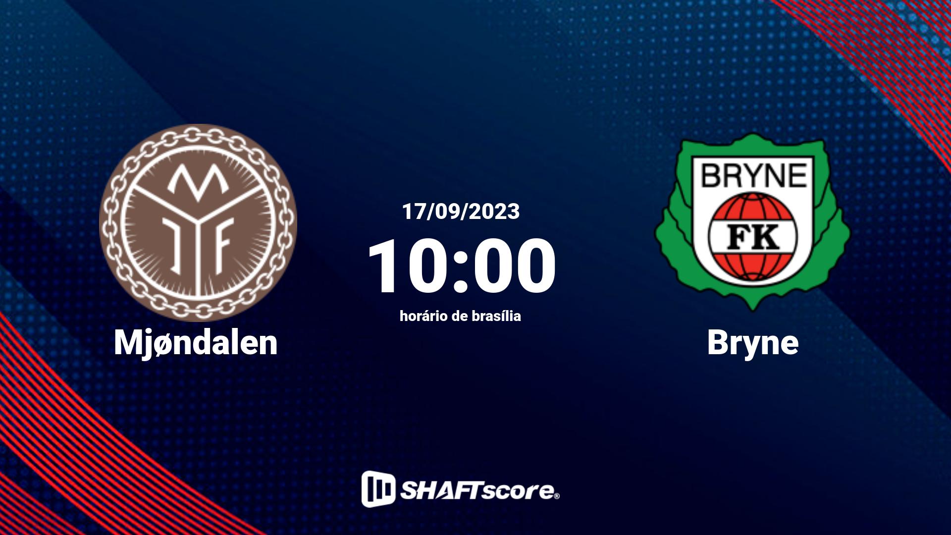 Estatísticas do jogo Mjøndalen vs Bryne 17.09 10:00