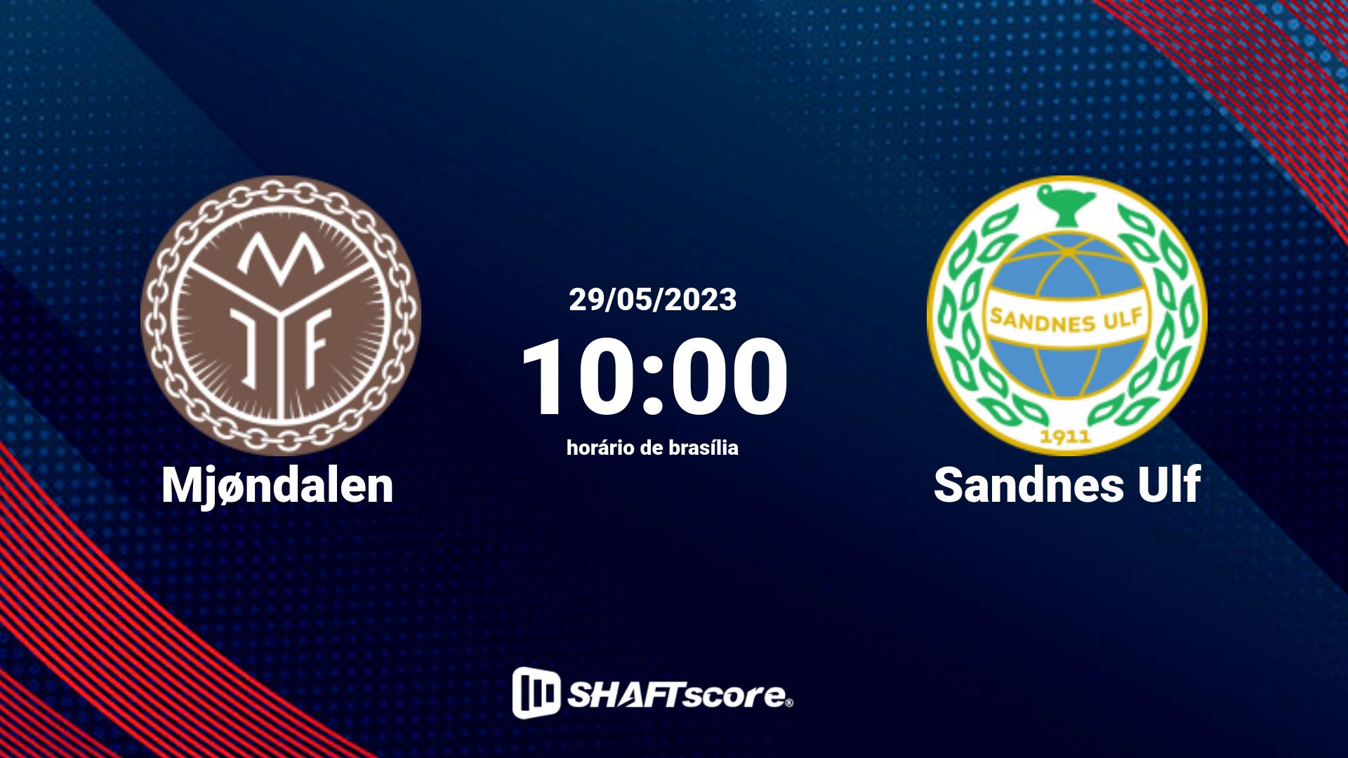 Estatísticas do jogo Mjøndalen vs Sandnes Ulf 29.05 10:00