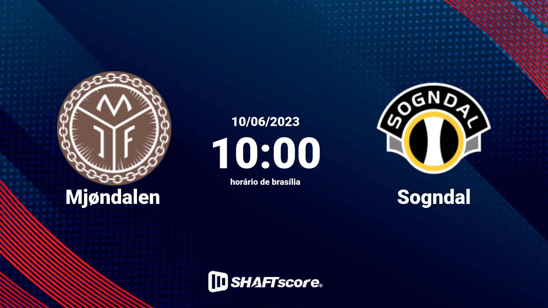 Estatísticas do jogo Mjøndalen vs Sogndal 10.06 10:00