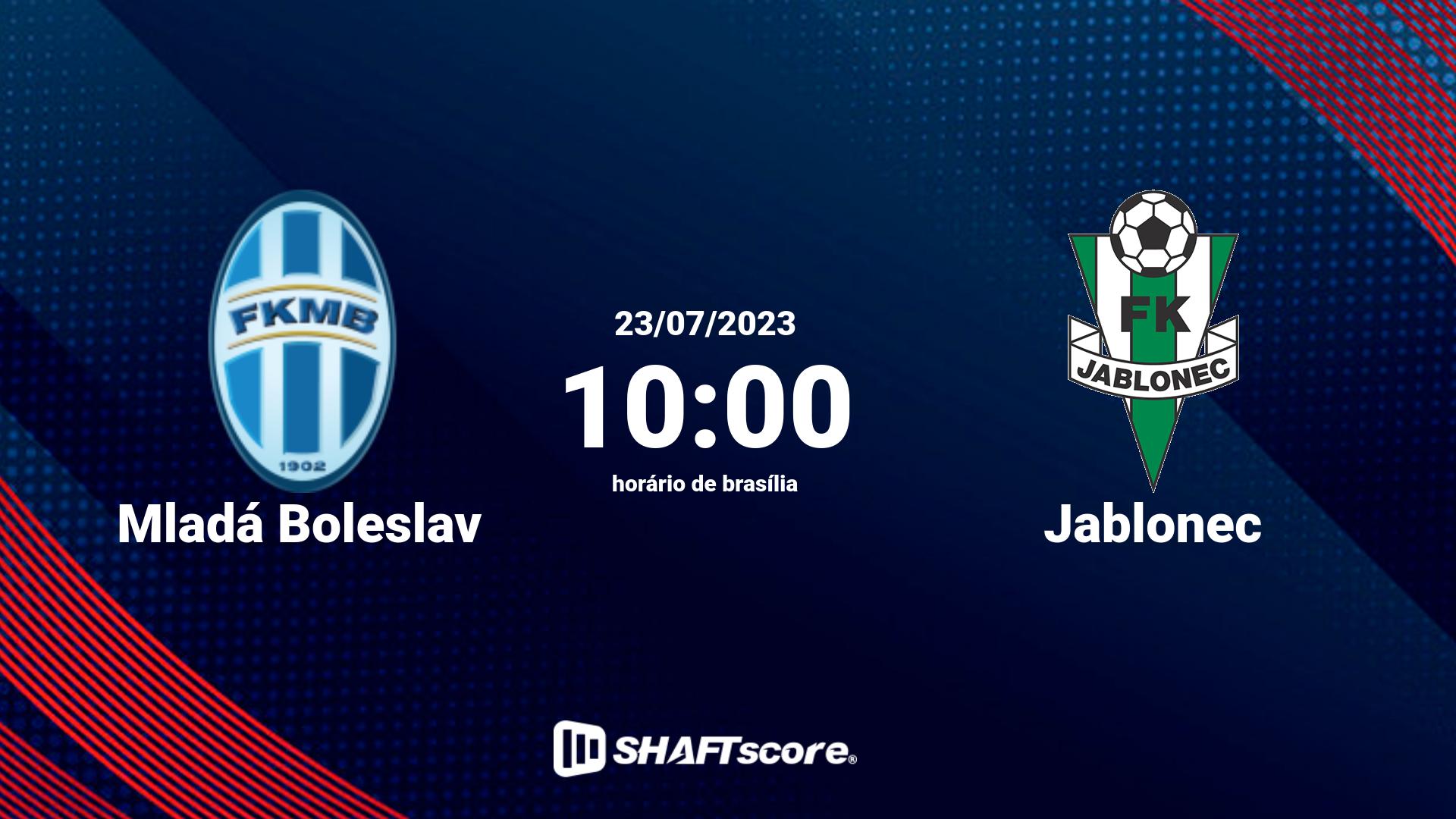 Estatísticas do jogo Mladá Boleslav vs Jablonec 23.07 10:00