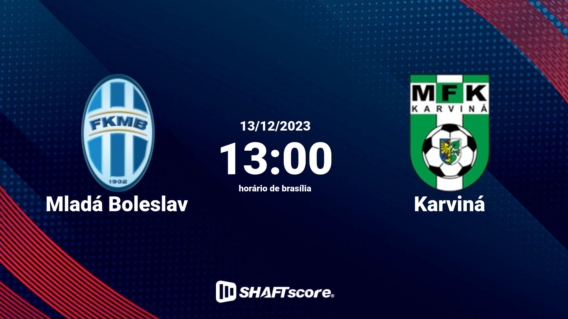 Estatísticas do jogo Mladá Boleslav vs Karviná 13.12 13:00