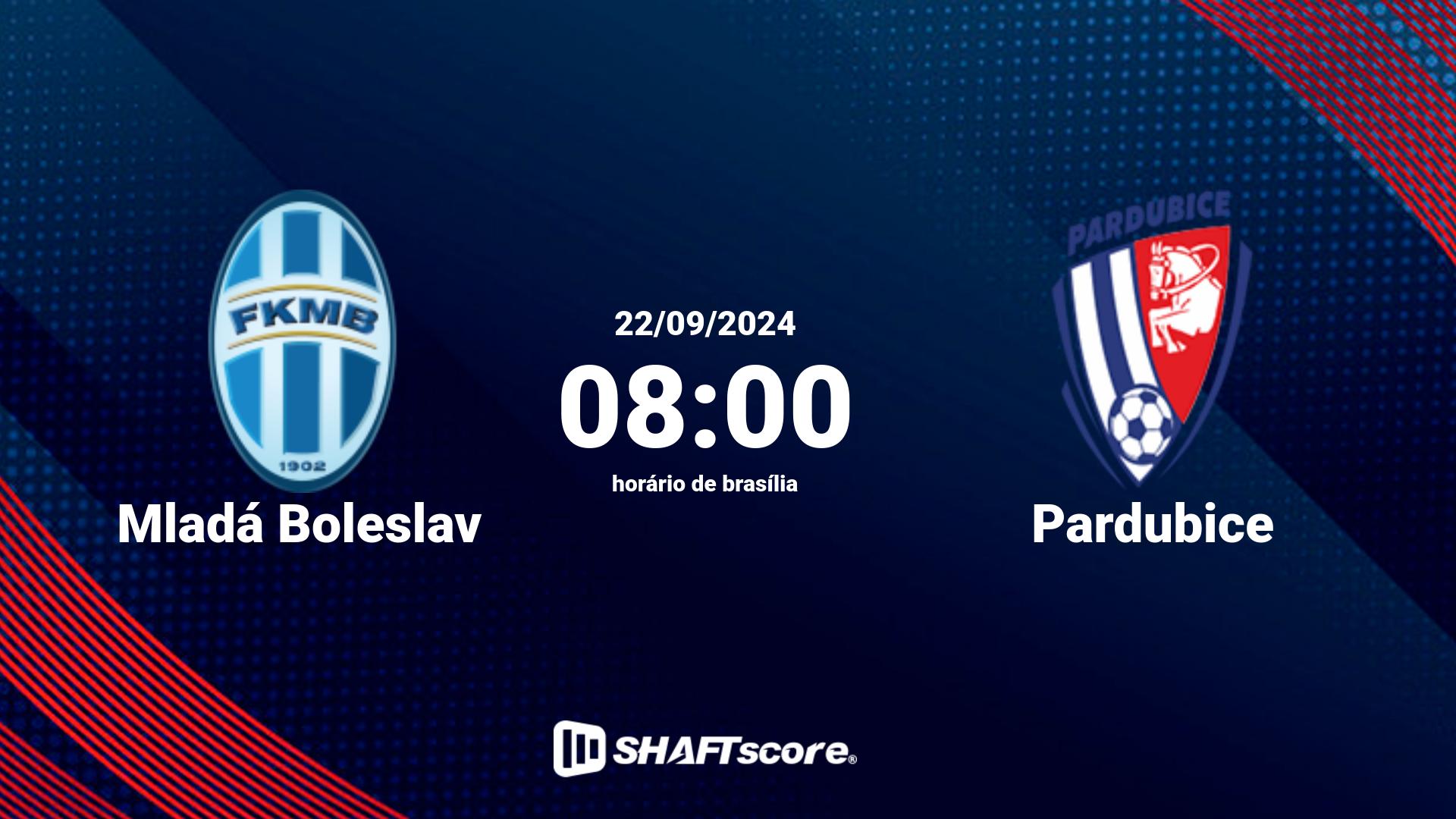 Estatísticas do jogo Mladá Boleslav vs Pardubice 22.09 08:00