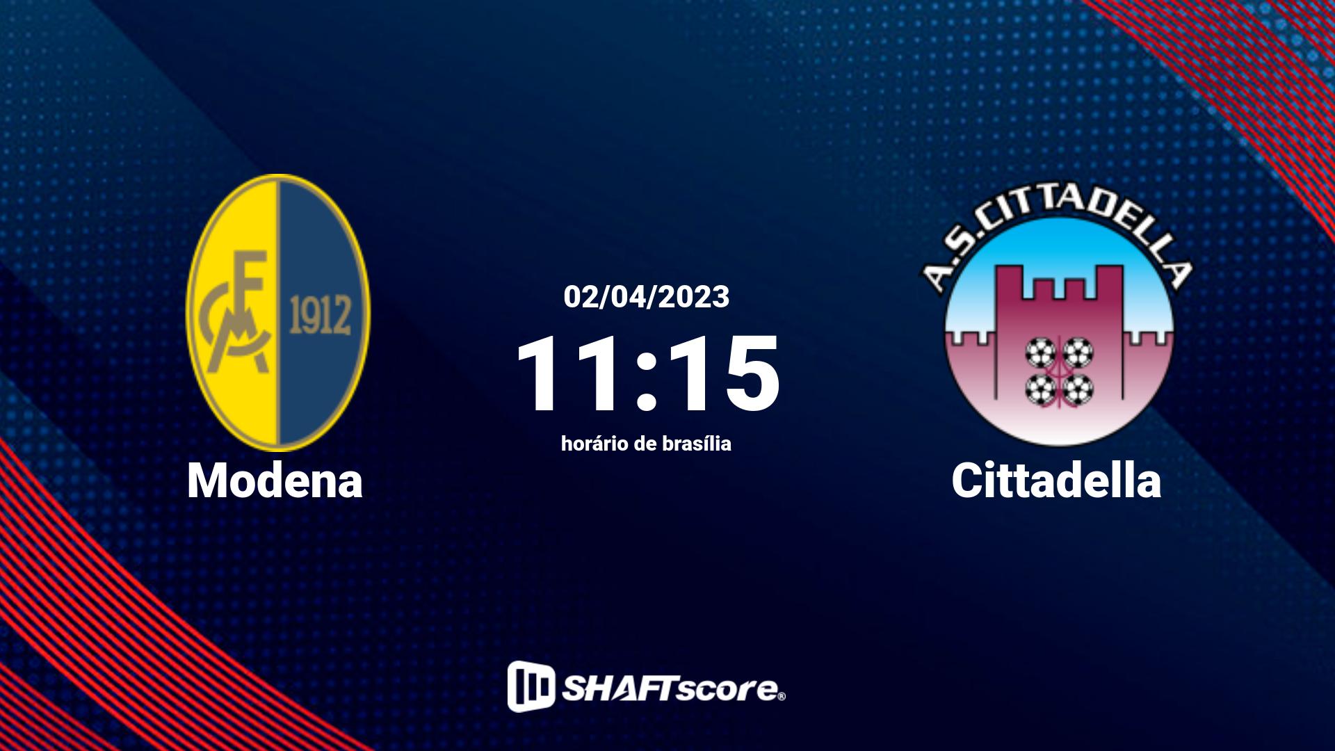 Estatísticas do jogo Modena vs Cittadella 02.04 11:15