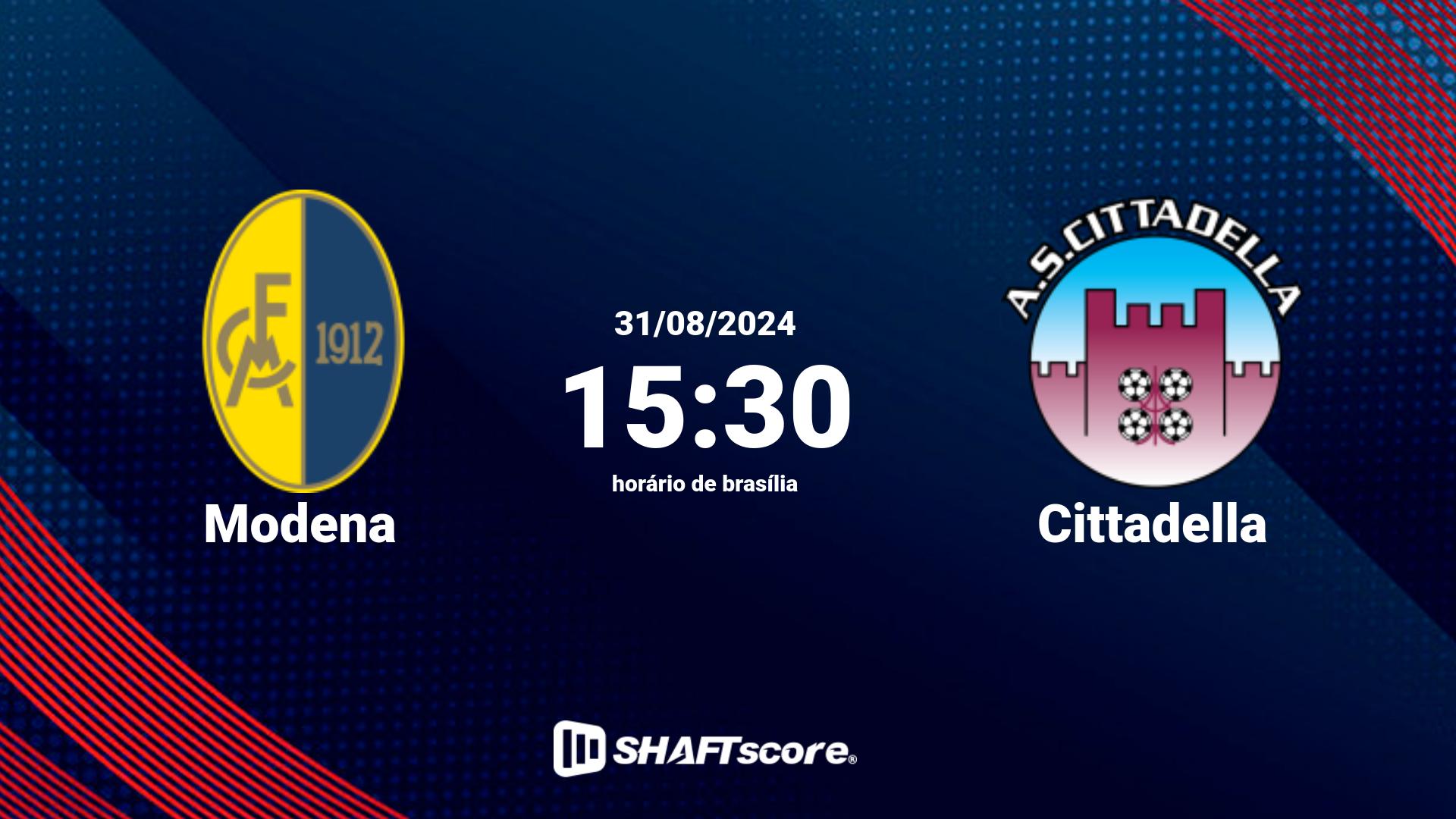 Estatísticas do jogo Modena vs Cittadella 31.08 15:30