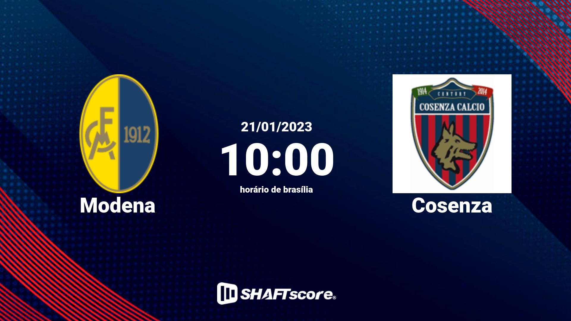 Estatísticas do jogo Modena vs Cosenza 21.01 10:00