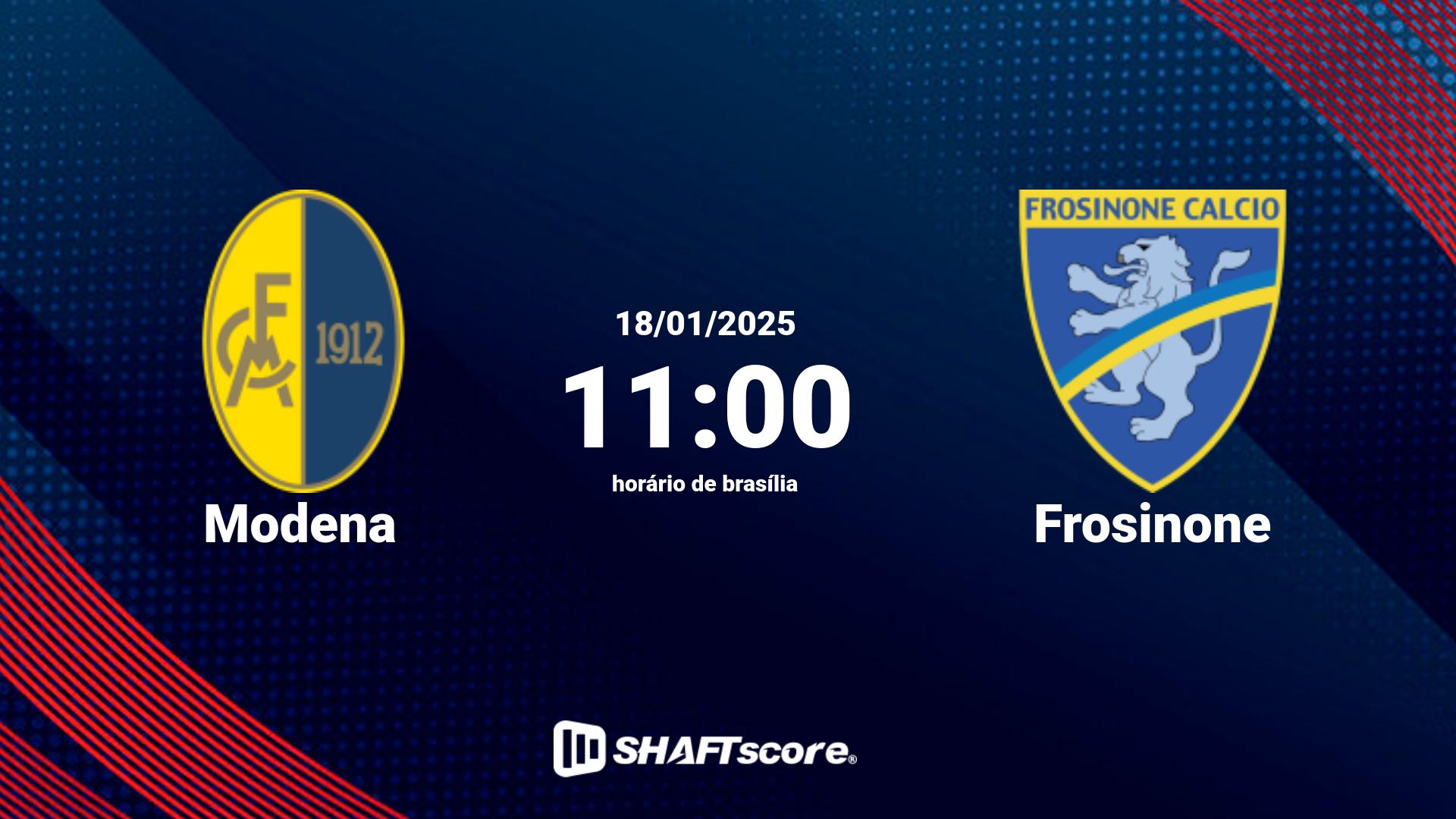 Estatísticas do jogo Modena vs Frosinone 18.01 11:00