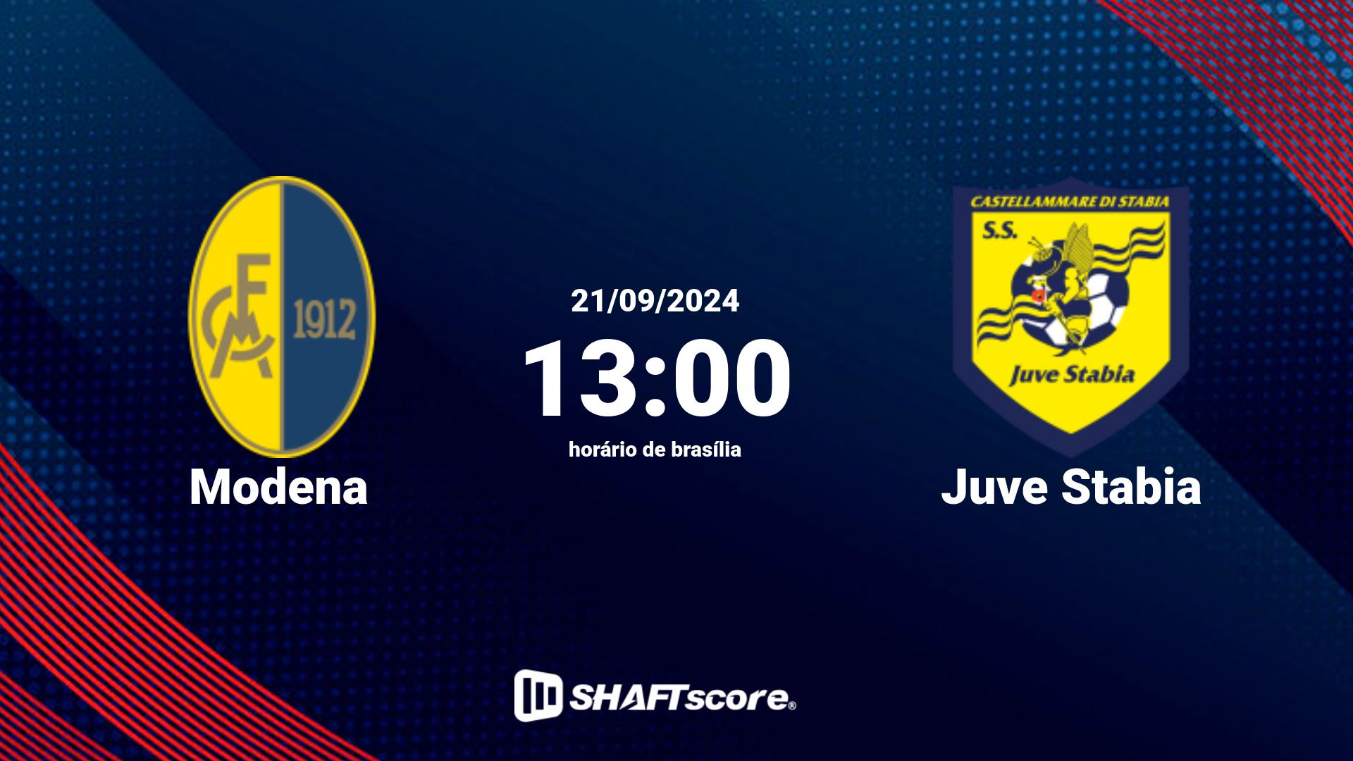 Estatísticas do jogo Modena vs Juve Stabia 21.09 13:00