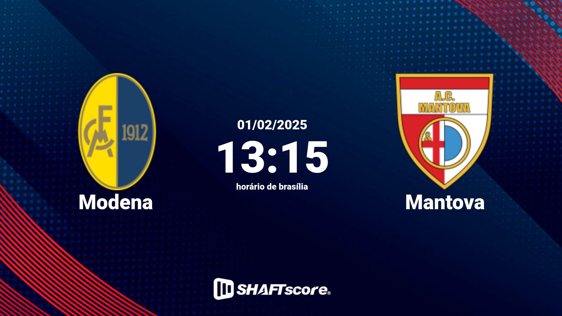 Estatísticas do jogo Modena vs Mantova 01.02 13:15