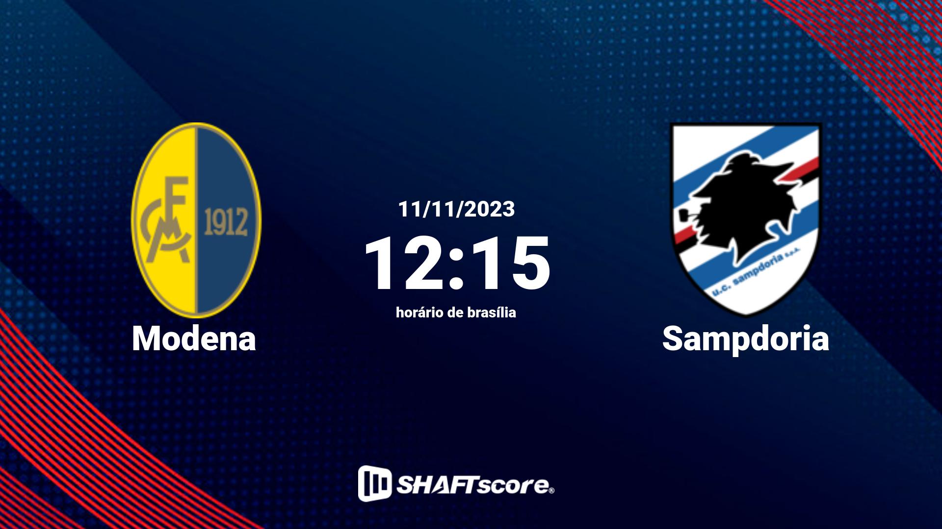 Estatísticas do jogo Modena vs Sampdoria 11.11 12:15