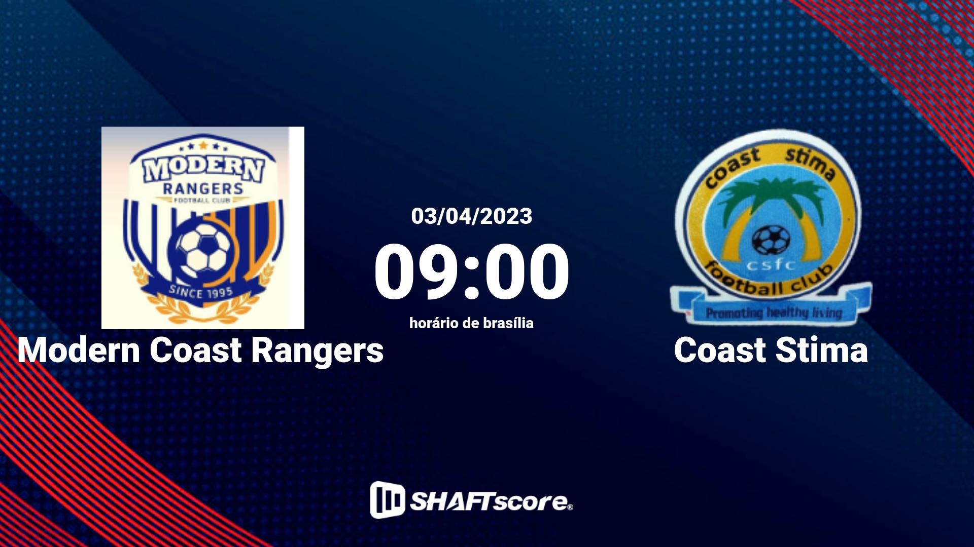 Estatísticas do jogo Modern Coast Rangers vs Coast Stima 03.04 09:00