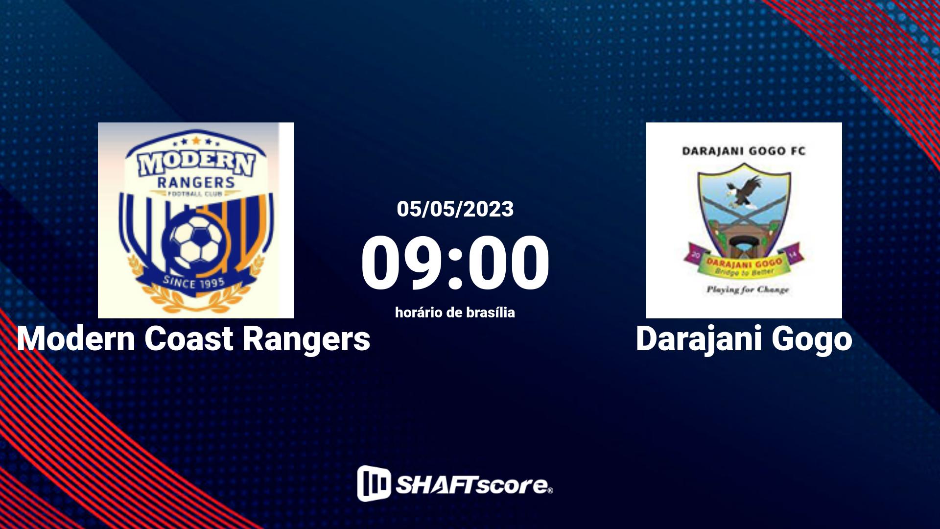 Estatísticas do jogo Modern Coast Rangers vs Darajani Gogo 05.05 09:00